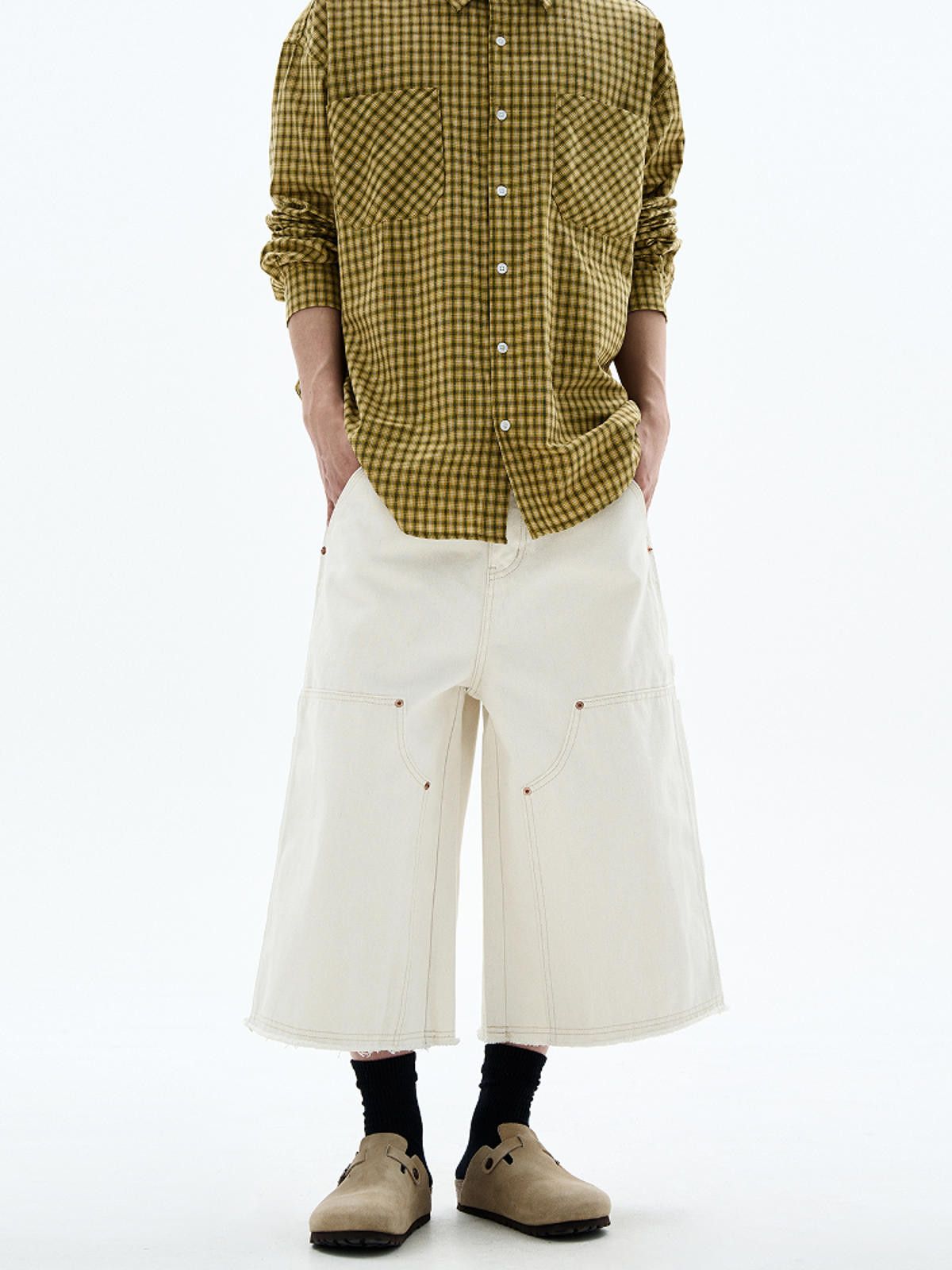 Carpenter Long Wide-Leg Cargo Shorts
