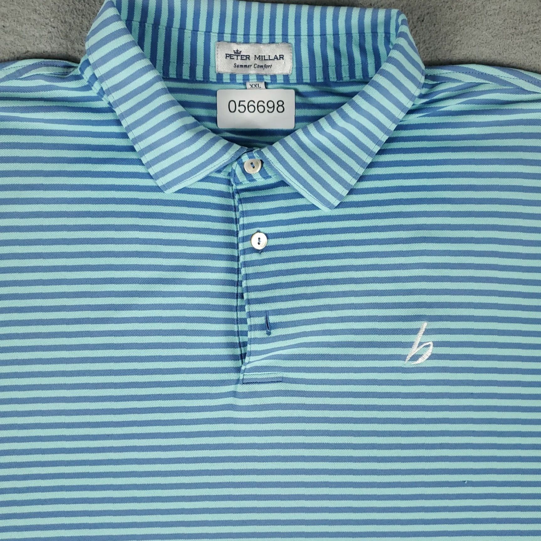 Peter Millar Peter Millar Polo Shirt Mens 2XL Blue Striped Golf Short Sleeve Polo Shirt Mens 2XL Blue Striped Size US XXL / EU 58 / 5 - 2 Thumbnail