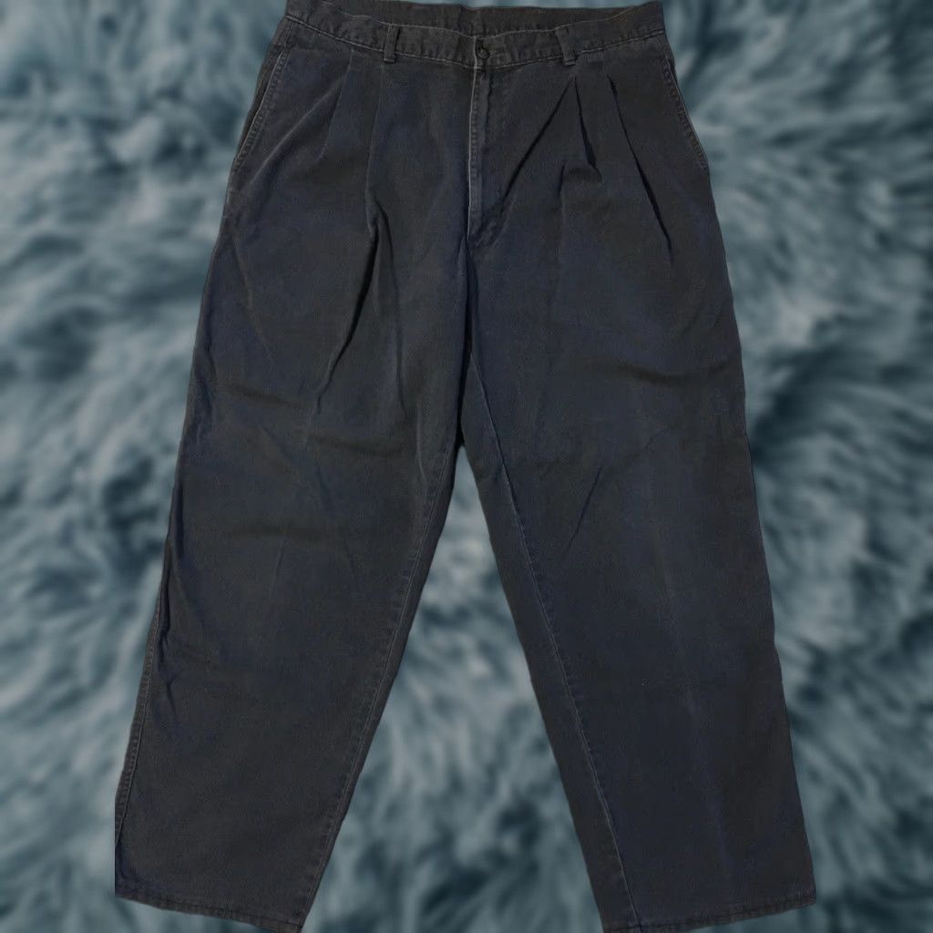 Vintage VINTAGE Faded Pleated Chino Pants 34/30 Blue Talon Zipper 80s 90s Grunge Army Biker Trucker Military Mens Pants Size US 34 / EU 50 - 1 Thumbnail