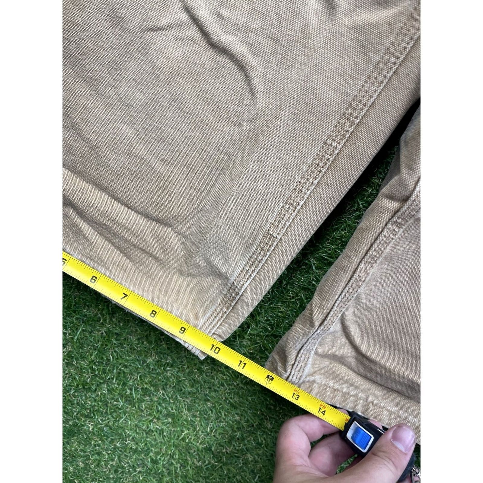 Carhartt Carhartt Pants Mens 44x32 Brown Duck Canvas Cotton Loose Fit Carpenter Khaki Casual Jeans Straight 5-Pocket Mens Regular Brown Carhartt B17 Size US 44 / EU 60 - 6 Thumbnail