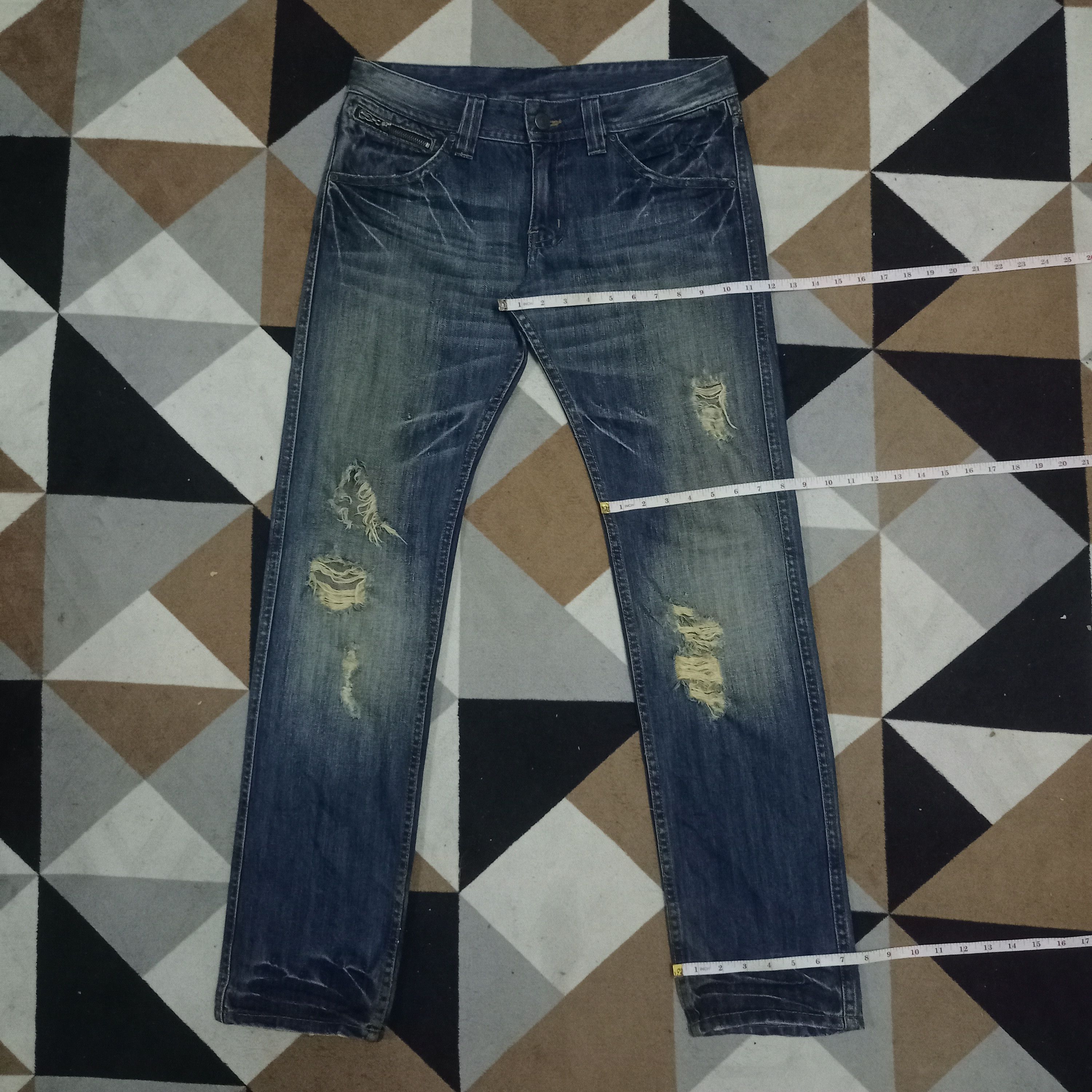 Japanese Brand Vintage Japanese Rattle Trap Blue Wash Distressed Jeans Size US 34 / EU 50 - 11 Thumbnail