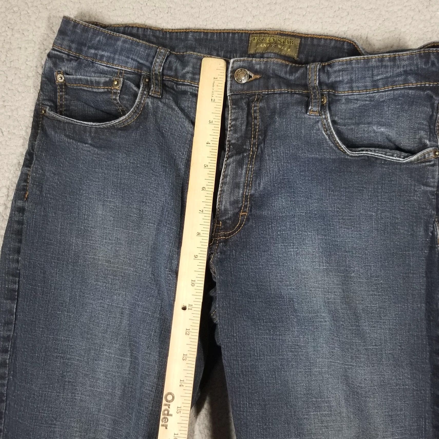 Vintage Urbanstar Jeans Mens 36x34 Blue Denim Straight Leg Stretch 5 Pocket 610594 Size US 36 / EU 52 - 5 Thumbnail