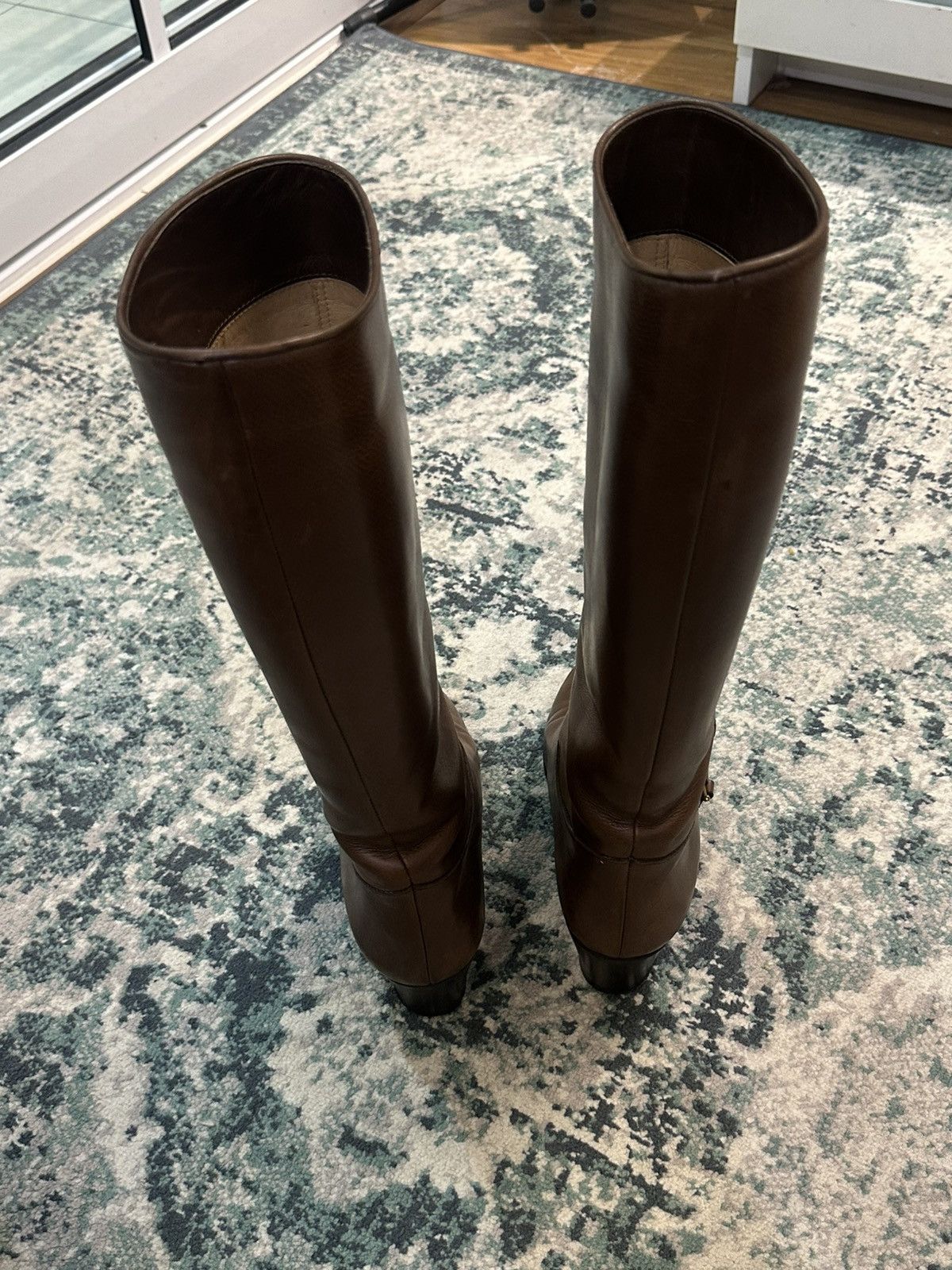 Gucci Gucci Brown Leather Pull On Knee High Riding Low Heel Boots Size US 6 / IT 36 - 17 Thumbnail