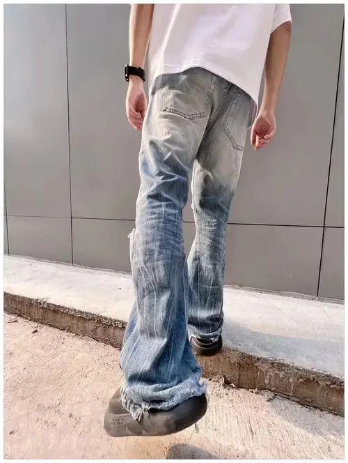 Designer × Japanese Brand × Jean faded damaged ripped flared jeans Size US 32 / EU 48 - 3 Thumbnail