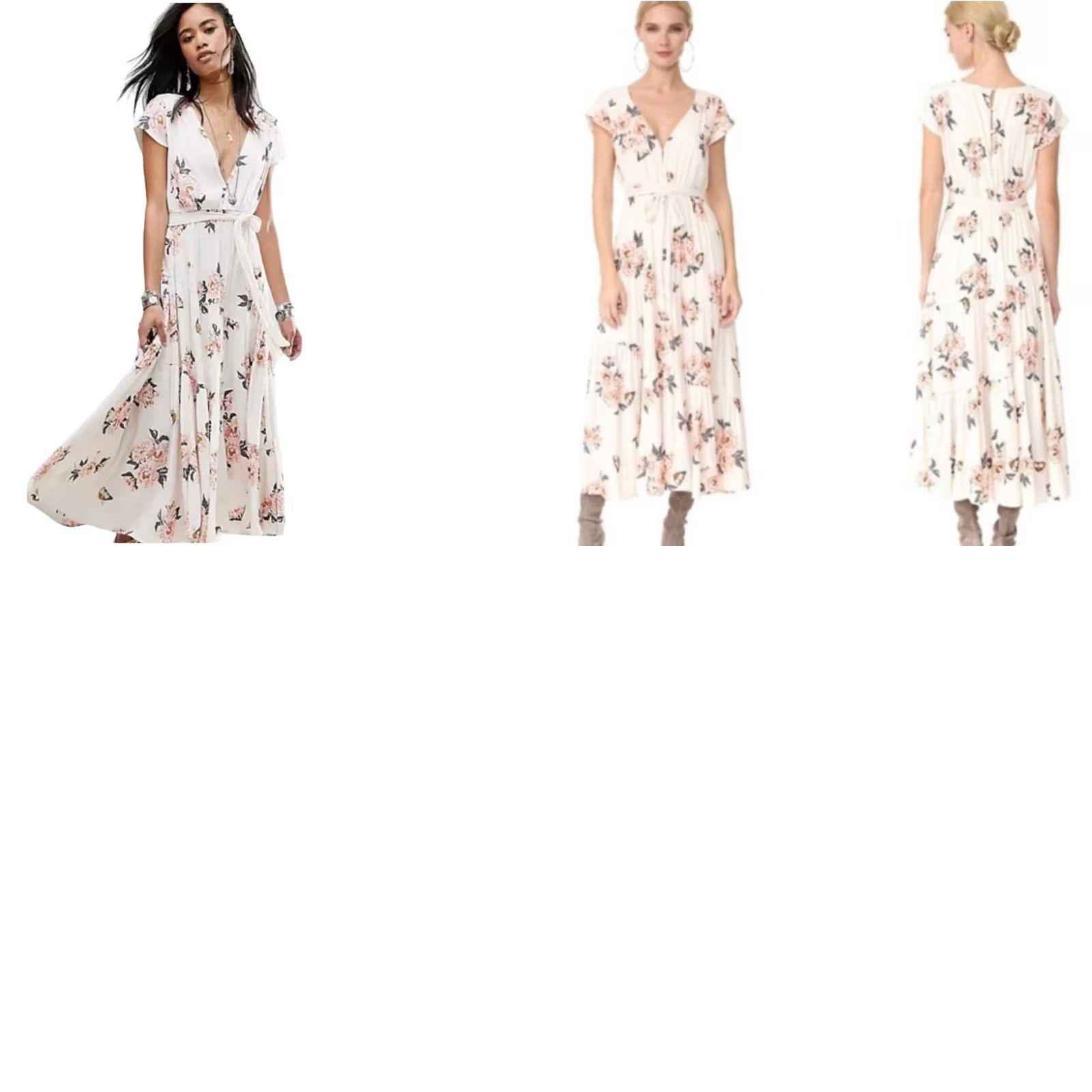 Free People Free People All I Got cream and pink floral print maxi dress 2 Size XS / US 0-2 / IT 36-38 - 8 Thumbnail