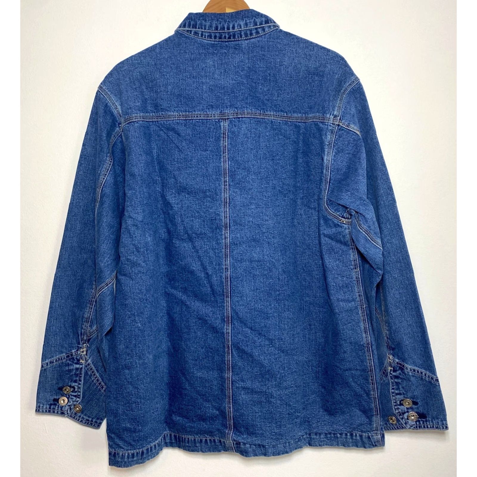 Gap VINTAGE Gap Denim Chore Jacket Mens M Blue Cotton Solid 90s 2000s Pockets Front Button Adjustable Regular Fit Size US M / EU 48-50 / 2 - 3 Thumbnail