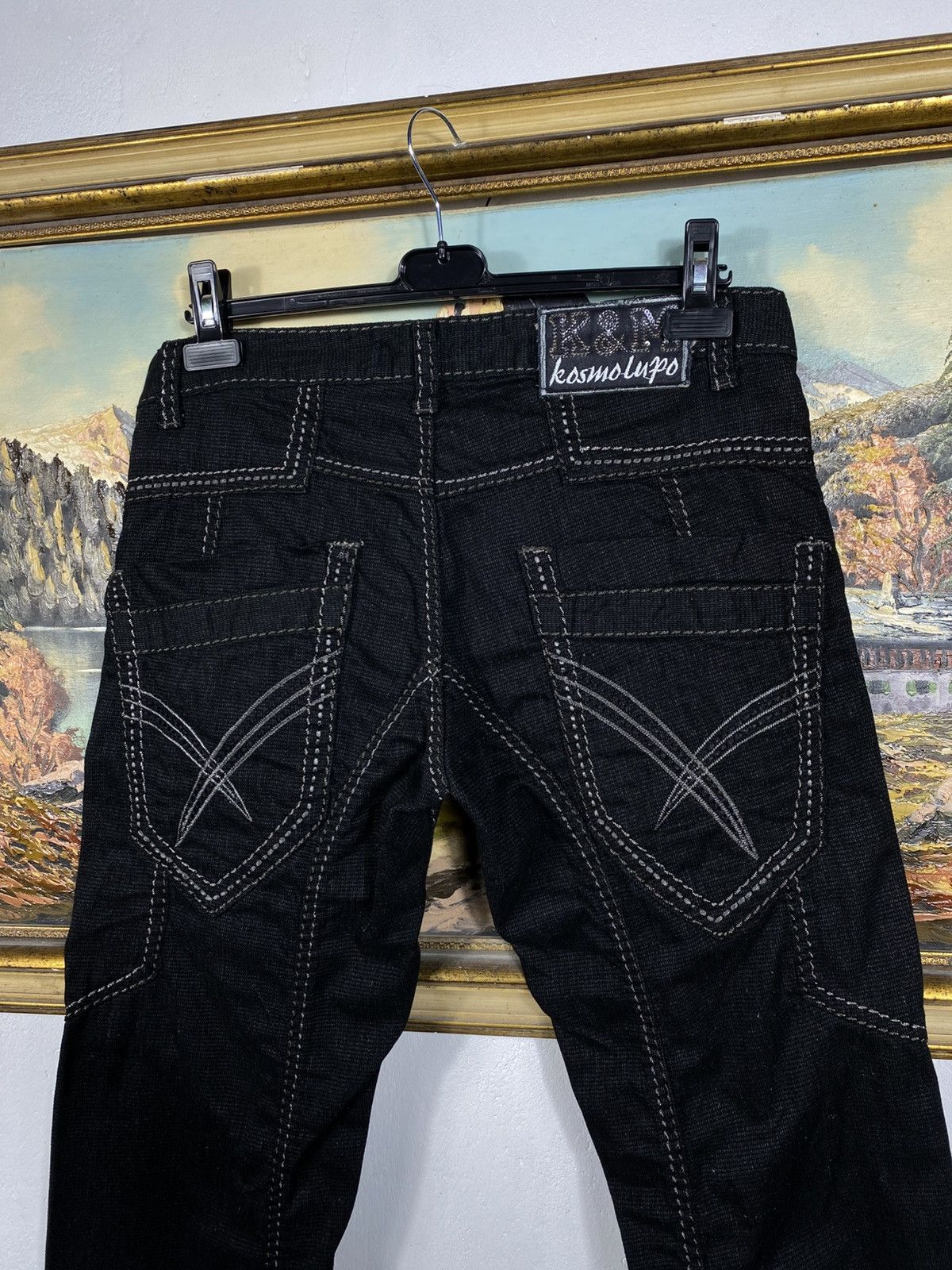 Japanese Brand × Vintage Kosmo Lupo Black Vintage Denim Jeans Avant Harde Trousers Size US 32 / EU 48 - 9 Thumbnail