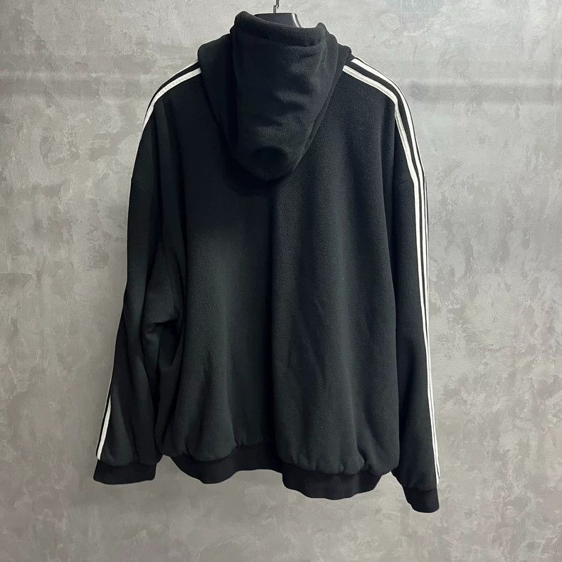 Balenciaga Balenciaga Adidas Black Polar Fleece Embroidered Logo Zip Size US XXS / EU 40 - 5 Thumbnail