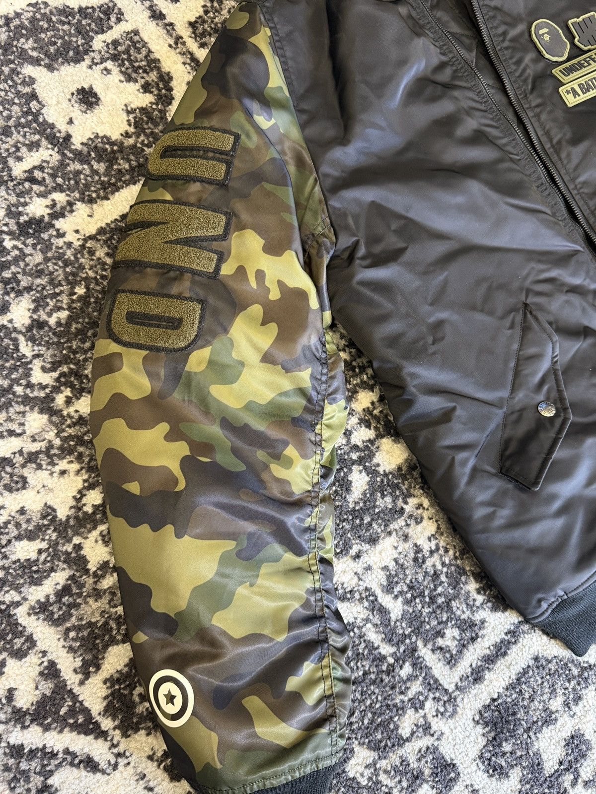 BAPE x UNDEFEATED MA-1 Bomber Jacket Shark Camo XL