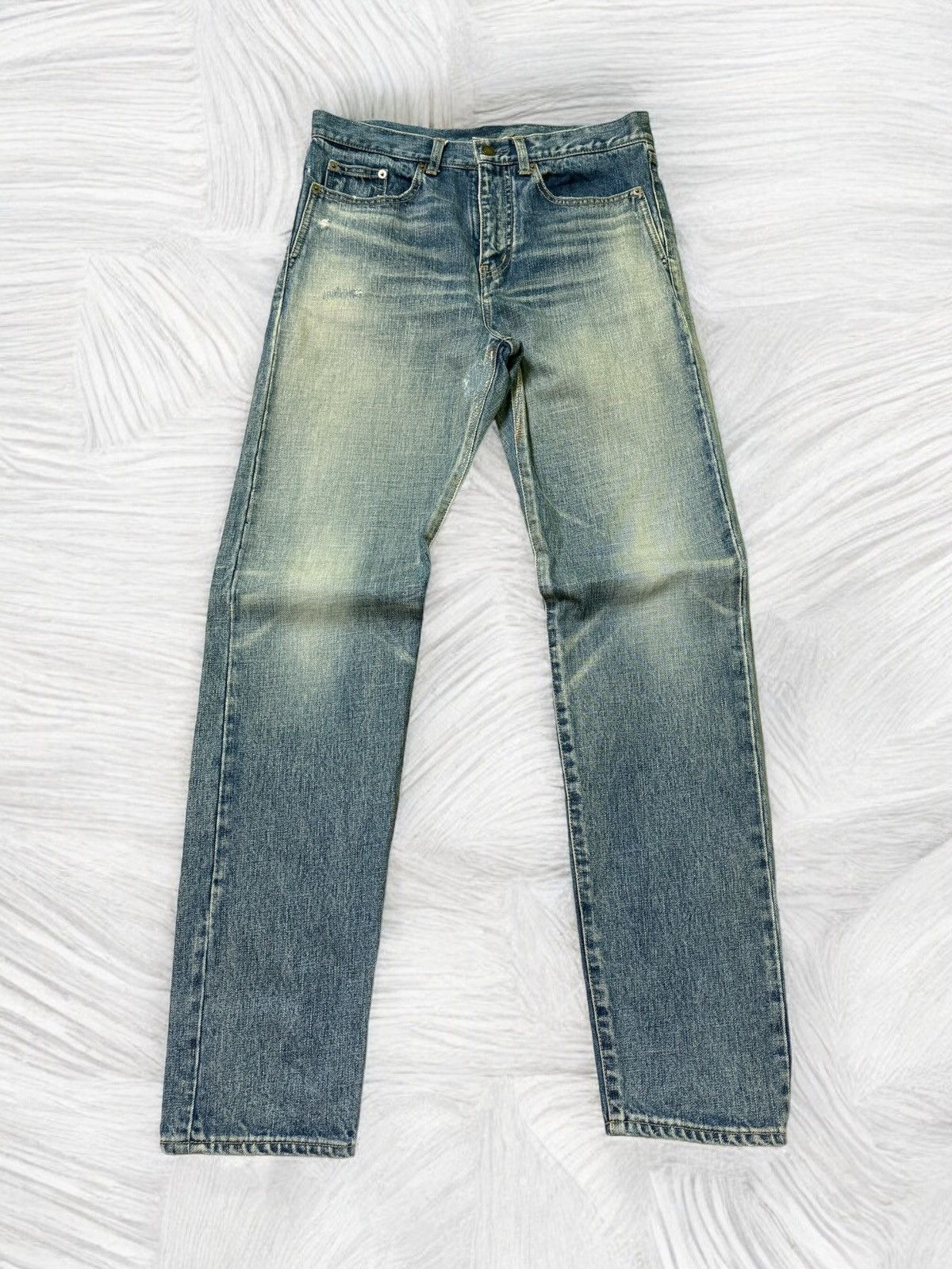 Saint Laurent Paris SAINT LAURENT PARIS D16 MUDDY WASH DISTRESSED DENIM JEAN Size US 31 - 1 Thumbnail