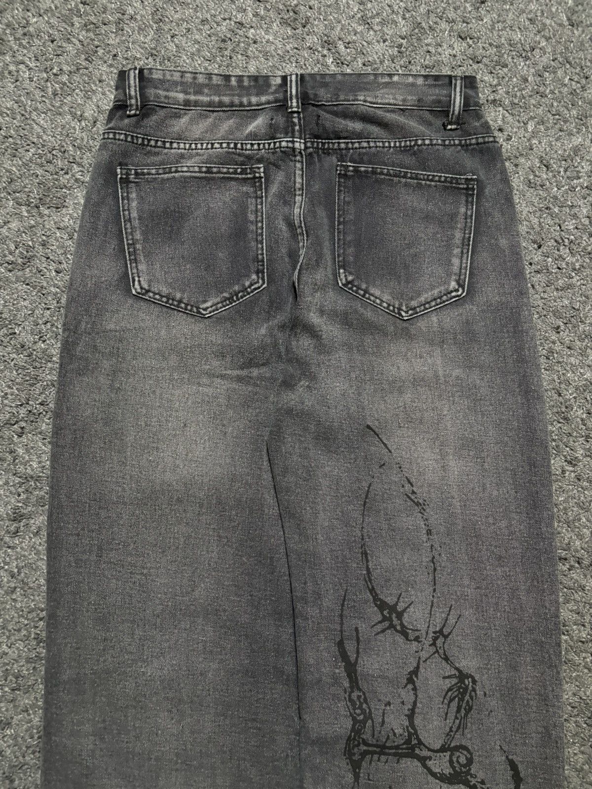 Vintage Vintage wide leg rare gray black fossile baggy jeans denim Size US 33 - 13 Thumbnail