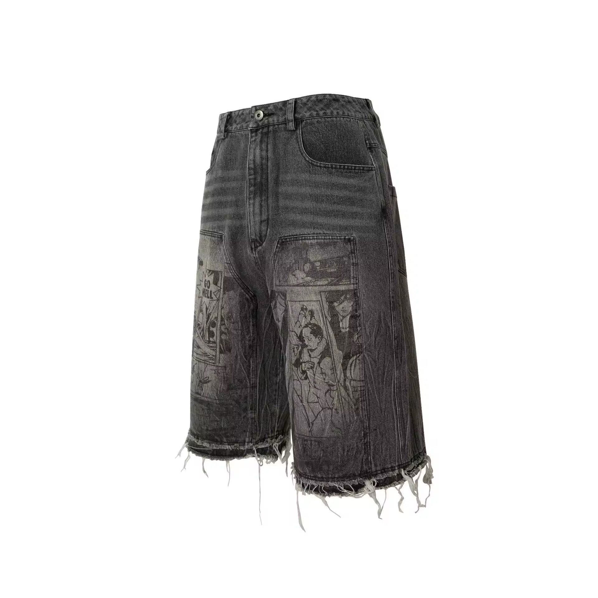 Japanese Brand × Jean Cartoon Graffiti Denim Shorts Size US 29 - 1 Thumbnail