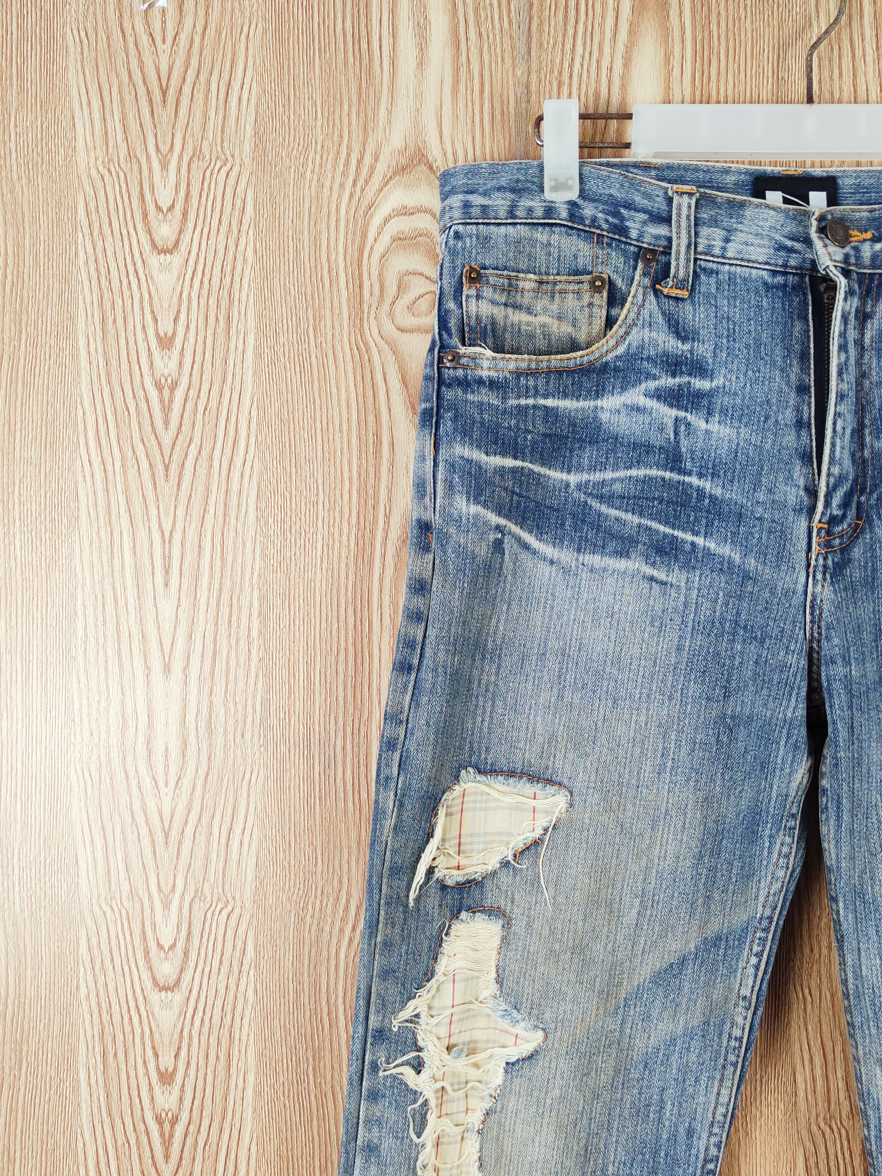 Japanese Brand Nylaus Crew Blue Distressed Ripped Jeans #W649 Size US 32 / EU 48 - 3 Thumbnail