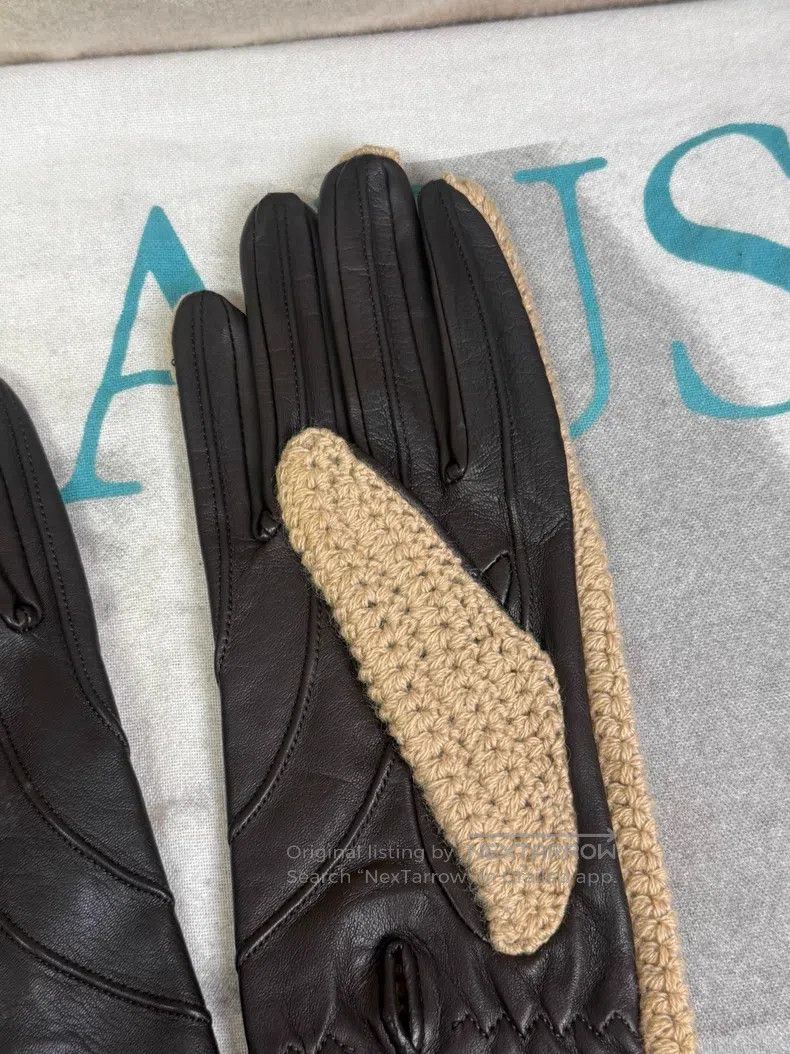Dries Van Noten Dries Van Noten Patchwork Sheepskin Knit Gloves Size ONE SIZE - 3 Thumbnail