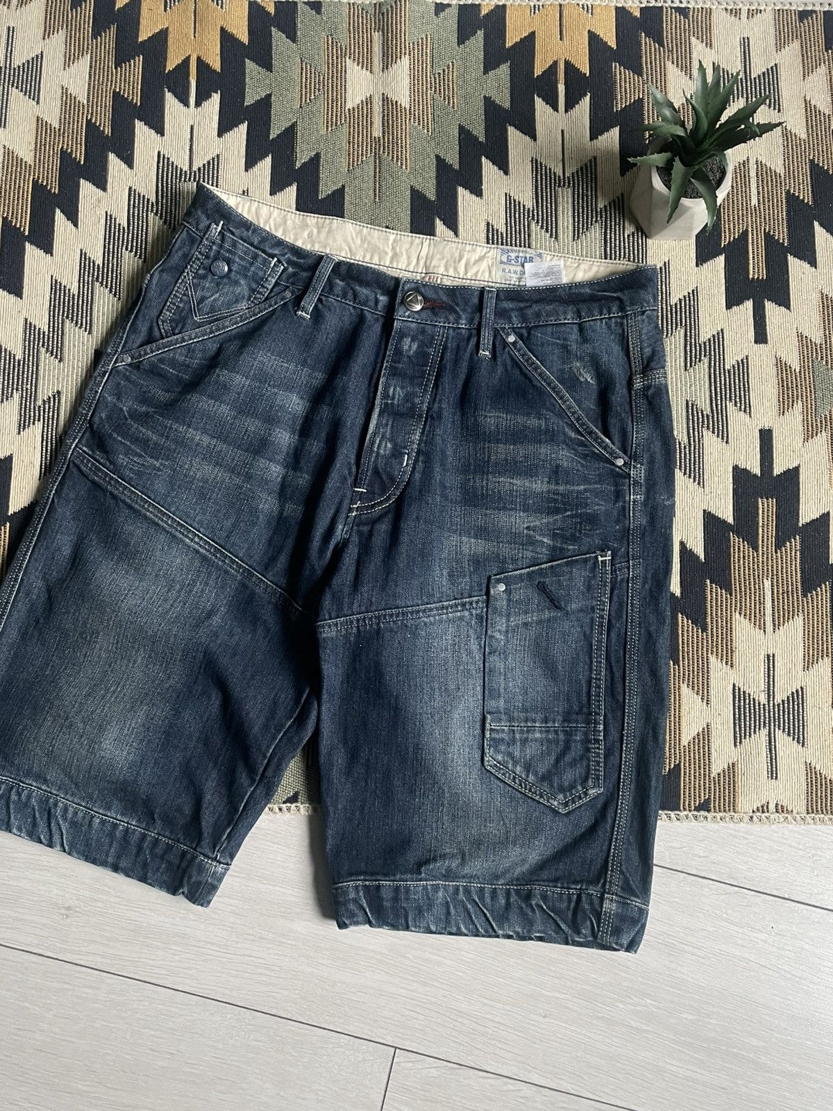 G-Star × Vintage Vintage Y2K G-Star Raw Big Logo Denim Shorts Size US 32 / EU 48 - 7 Thumbnail