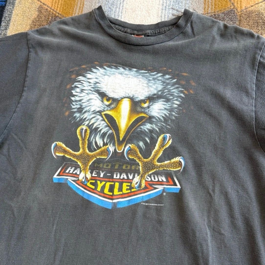 Harley Davidson VINTAGE Harley Davidson T-Shirt Harley Davidson Singapore Attack Eagle XL Black Short Sleeve 90s Biker Motorcycle Women's Men Size US XL / EU 56 / 4 - 5 Thumbnail