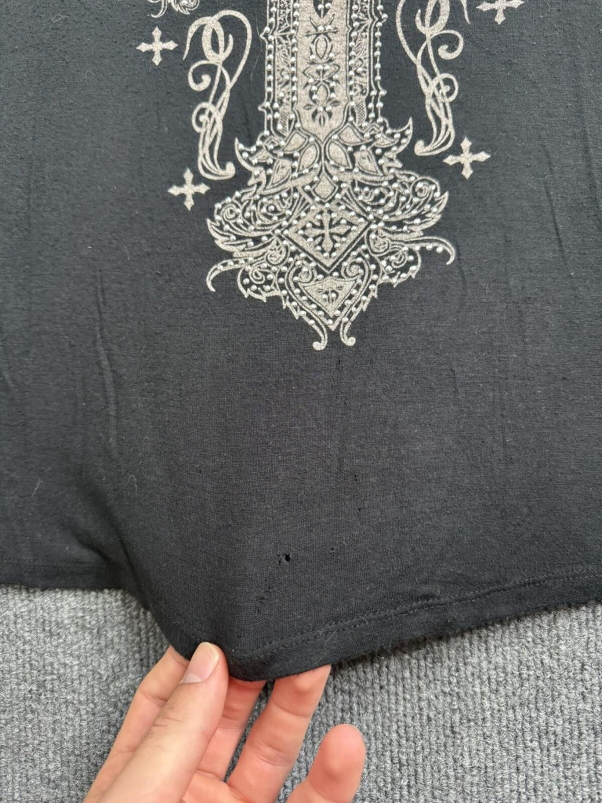 Affliction Y2K Faith Bedazzled Cross Affliction Style Womens Shirt Size M / US 6-8 / IT 42-44 - 5 Thumbnail