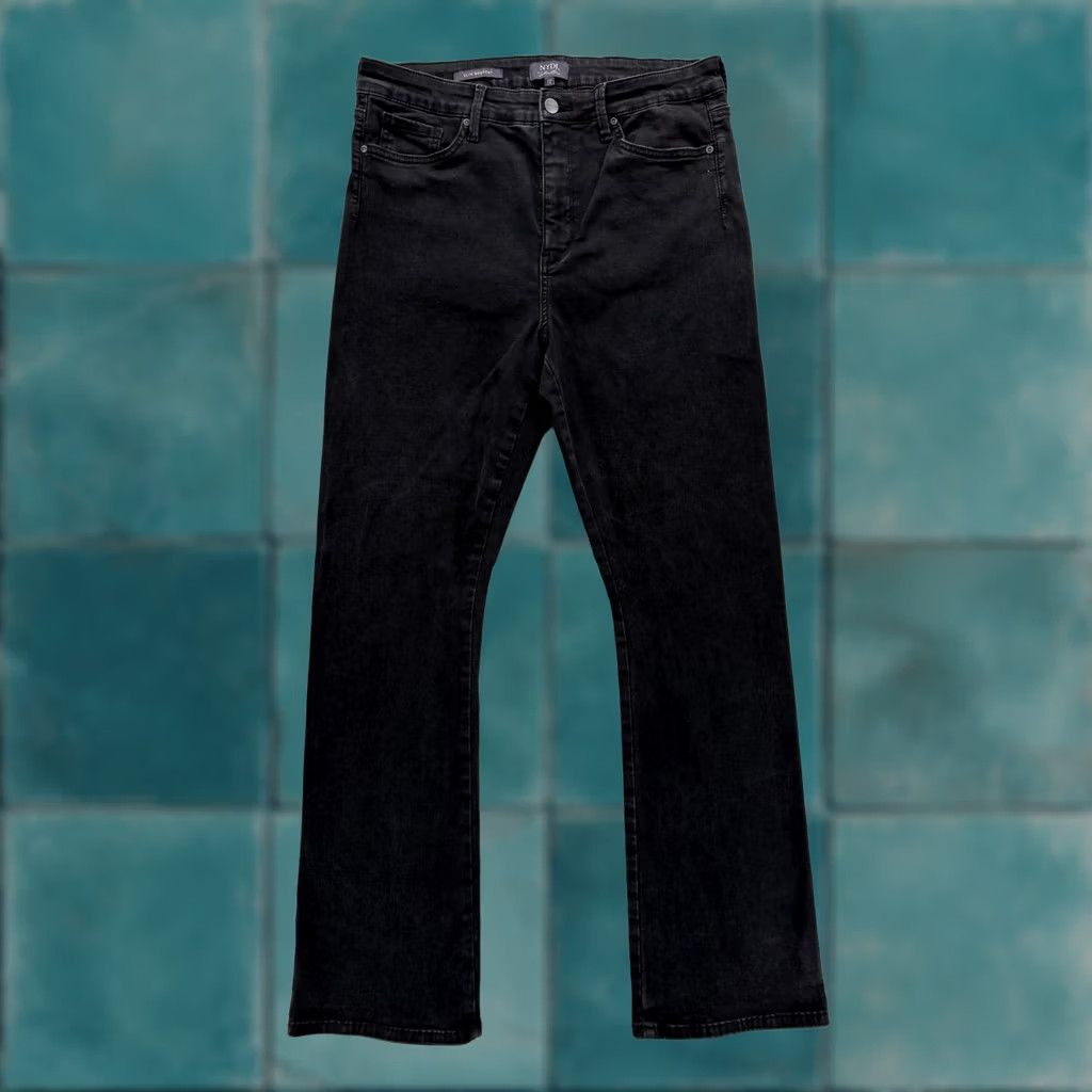 NYDJ NYDJ Womens 12 Slim Bootcut Jeans Black Charcoal Wash High Rise Stretch Shaping Size 34" / US 12 / IT 48 - 1 Thumbnail