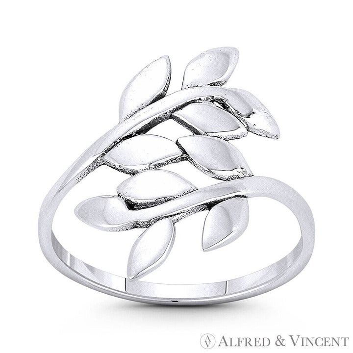 Other Olive Branch & Leaf Charm Stackable Bypass Ring Size 7 Size ONE SIZE - 1 Preview