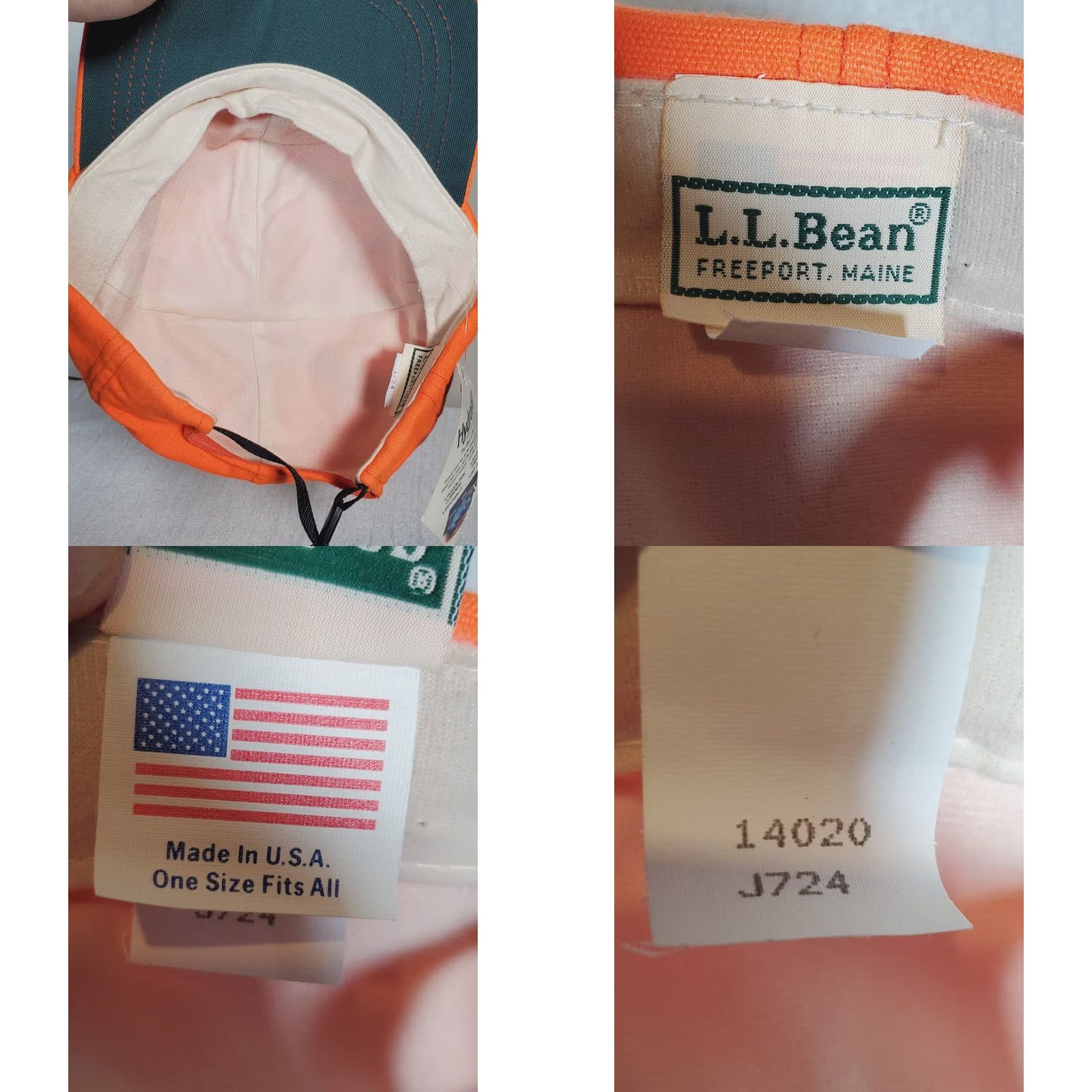 Vintage L.L.Bean Blaze Orange Hunting Cap - Vintage 6-Panel Hat Size 44L - 8 Thumbnail
