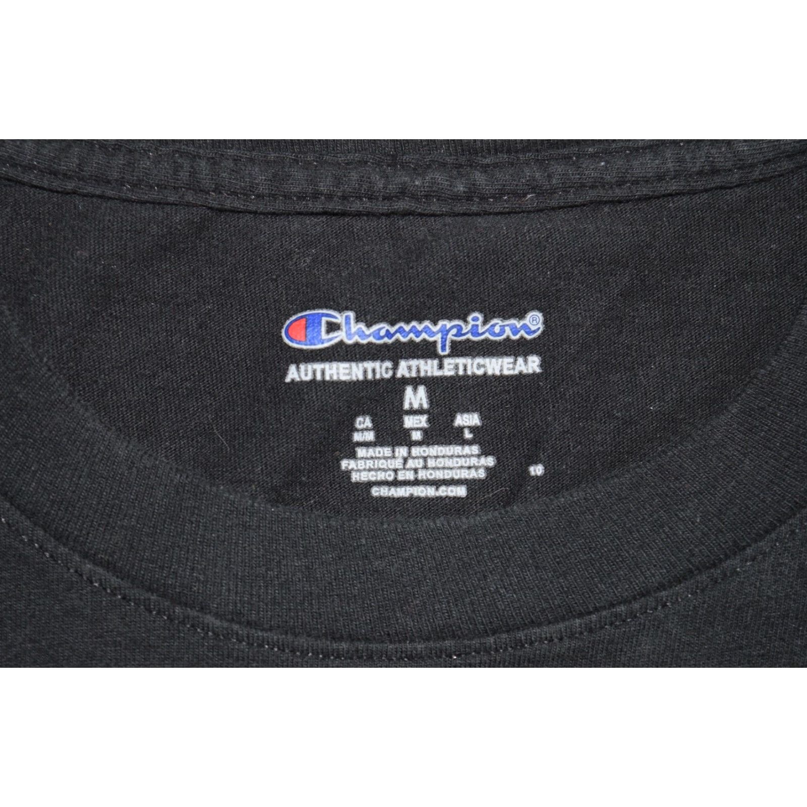 Champion CHAMPION T-SHIRT M BLACK SPELLOUT GRAPHIC RETRO COTTON SHORT SLEEVE MEDIUM Size US M / EU 48-50 / 2 - 4 Thumbnail