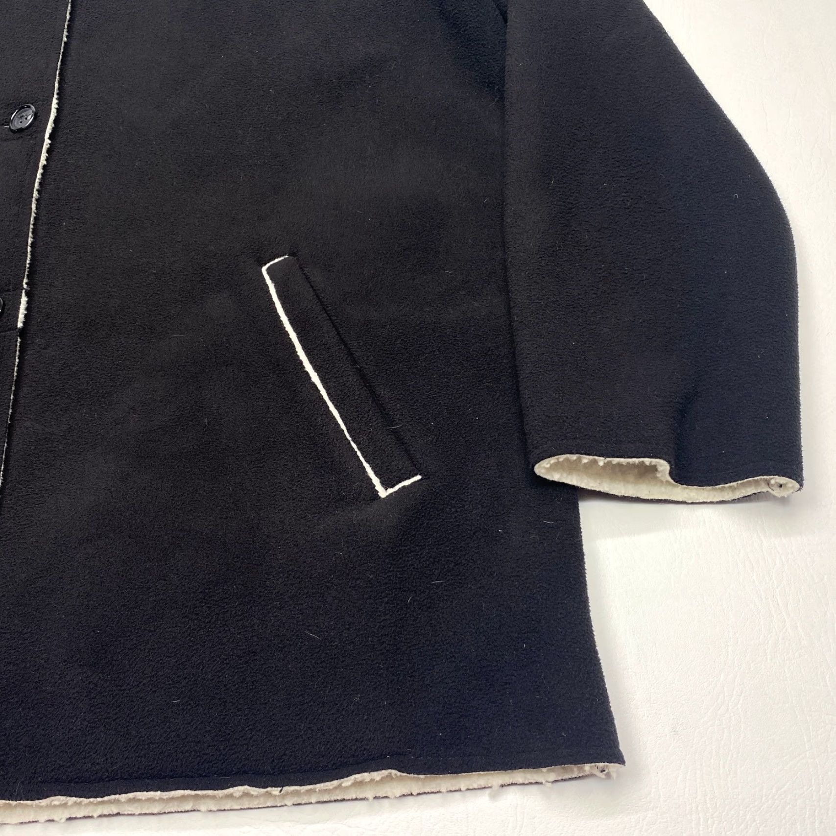 Evan Picone VINTAGE Evan-Picone Fleece Jacket Womens 1X Black Button Up Serpa Lined Pocket 7607 Size XL / US 12-14 / IT 48-50 - 4 Thumbnail