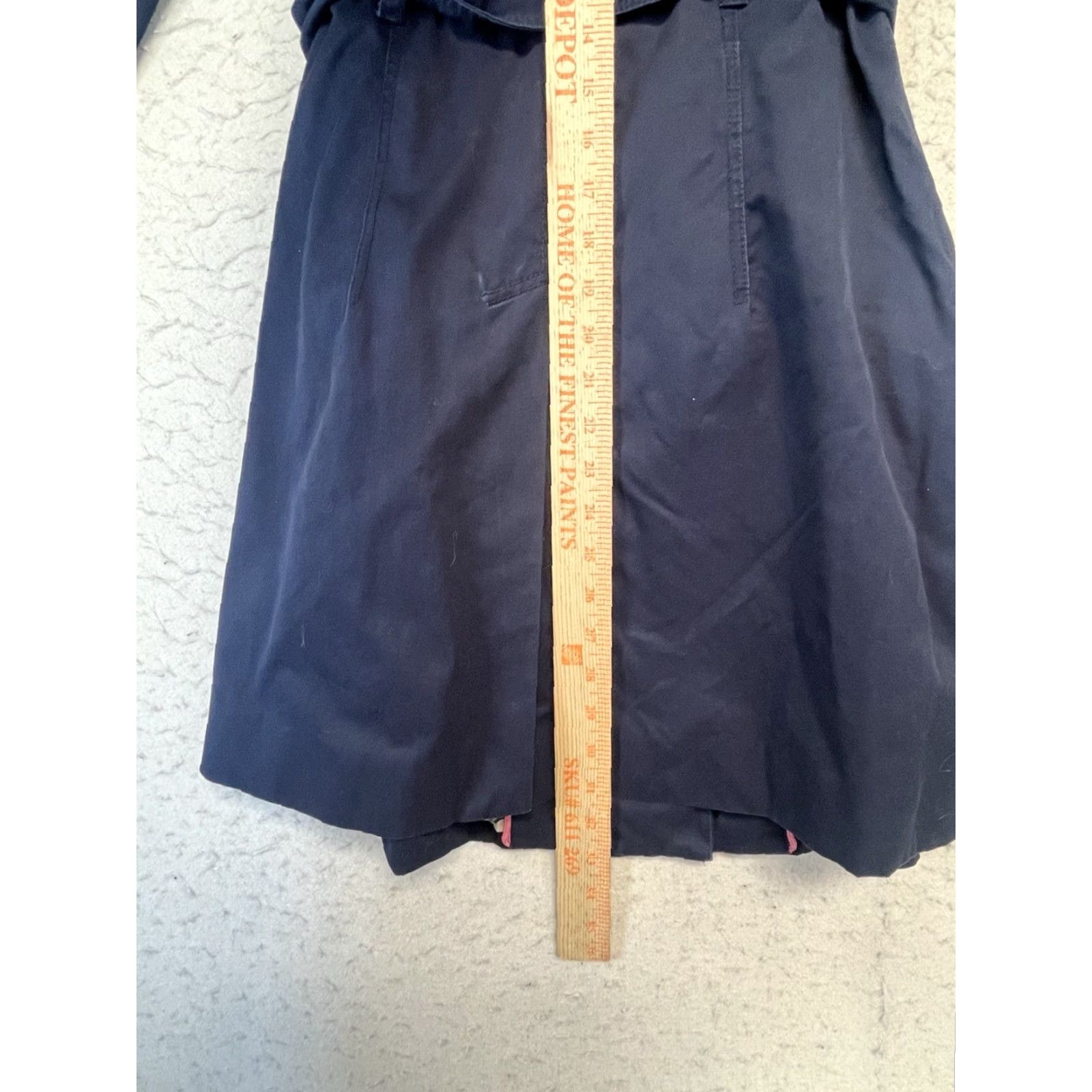 Vintage Leifsdottir Jacket Blue Women’s 0 Belted Double Breasted Trench Coat Modern Jacket Coat Twill Lined Buckle Button Women’s Size XS / US 0-2 / IT 36-38 - 4 Thumbnail