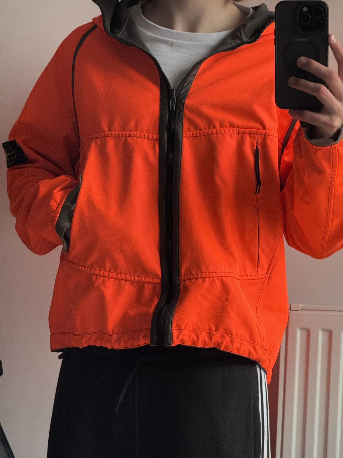 Massimo Osti Stone Island Fluorescent Orange Reversible Jacket AW05 Size US XL / EU 56 / 4 - 9 Thumbnail