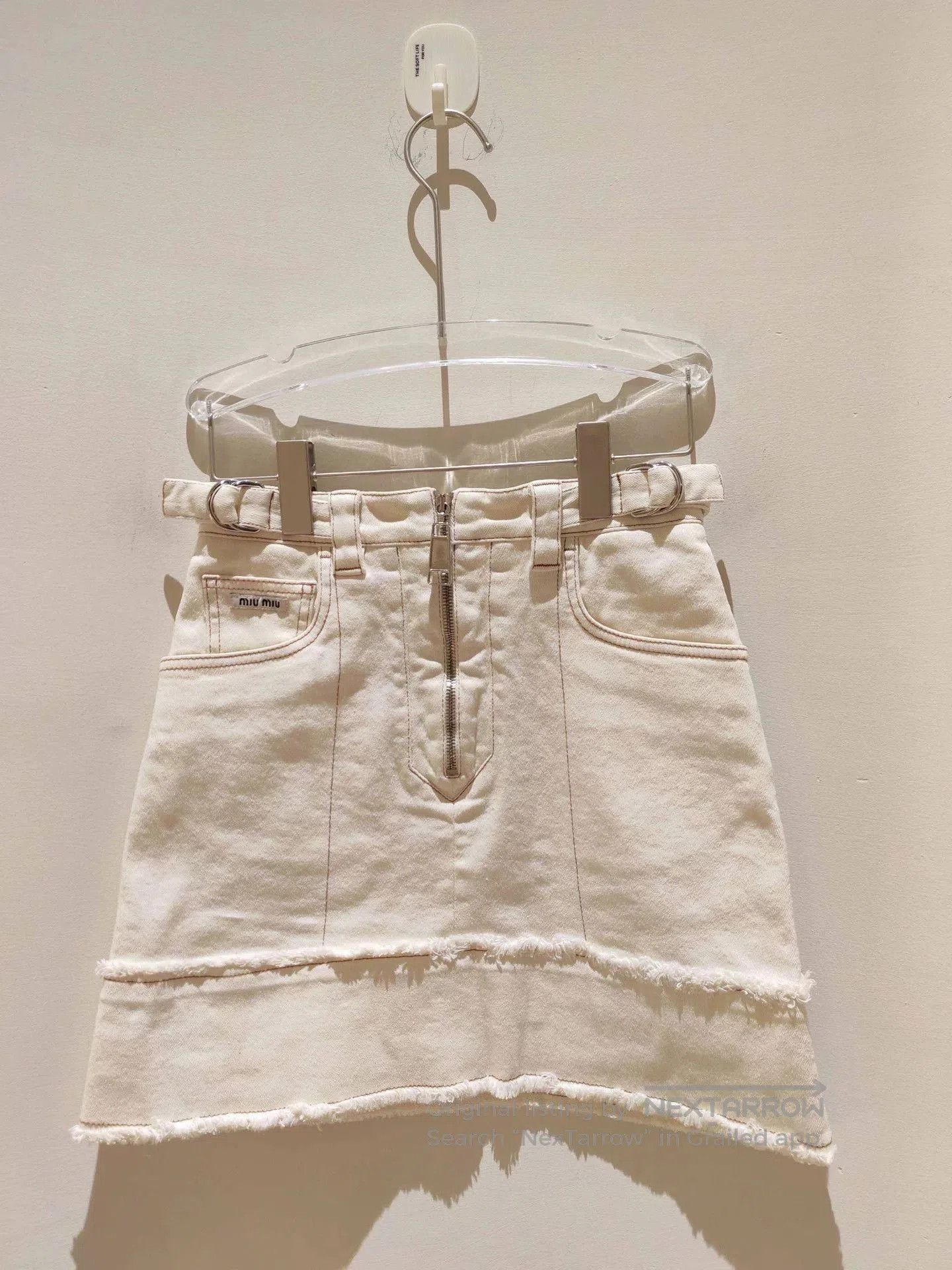 Miu Miu MIUMIU White Denim Skirt. Size 28" / US 6 / IT 42 - 1 Thumbnail