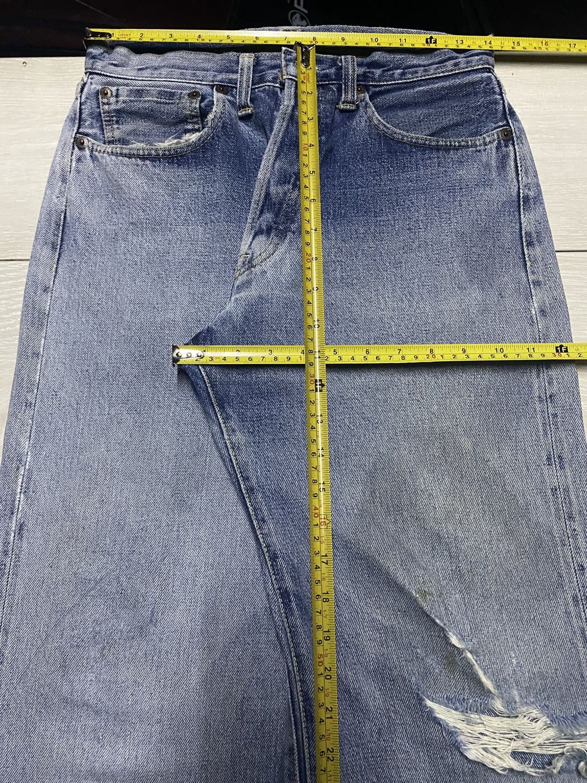 Denime Vintage DENIME 89 Selvedge Light Wash Distressed Baggy Jeans Size US 28 / EU 44 - 15 Thumbnail