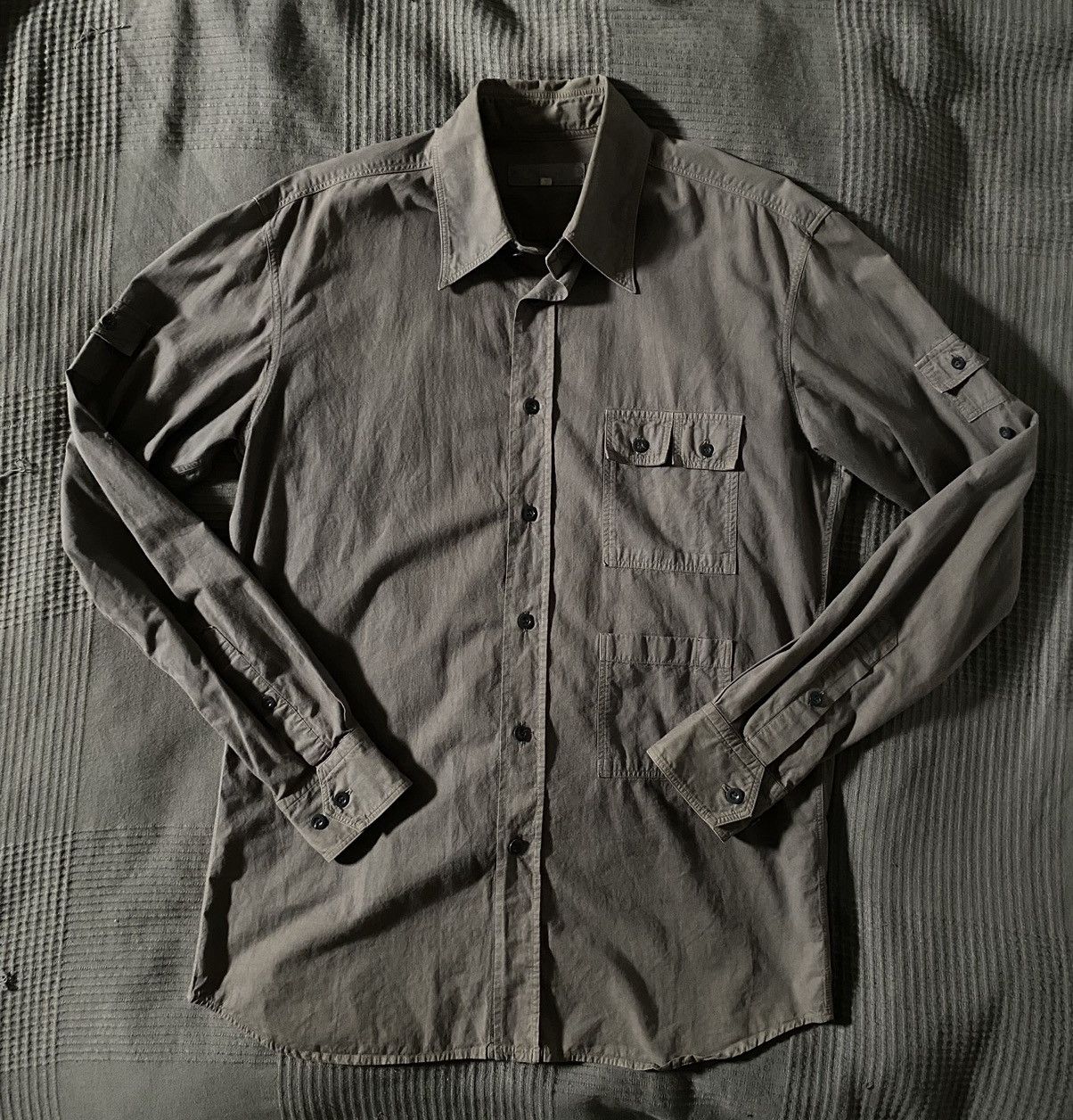 image of Yohji Yamamoto x YS For Men 2004 Y’S For Men Cargo Button Up in Grey (Size XL)