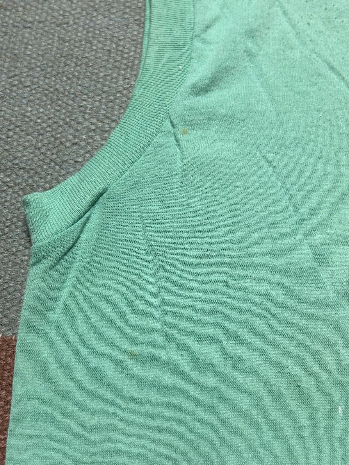 Vintage VTG 80s pocket t shirt blank mint green muscle paint soft M Size US M / EU 48-50 / 2 - 3 Thumbnail
