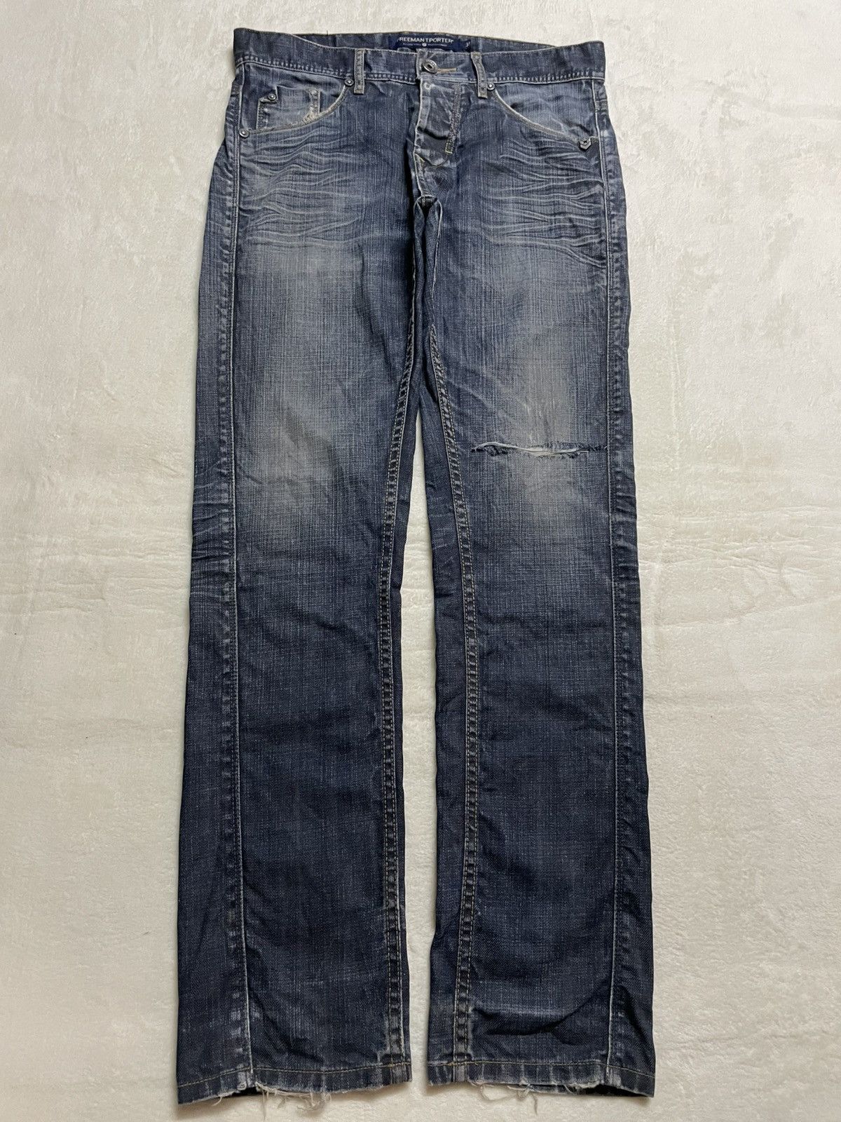 Freeman T. Porter Vintage Freeman T.Porter Faded Distressed Dark Jeans Size US 34 / EU 50 - 1 Thumbnail