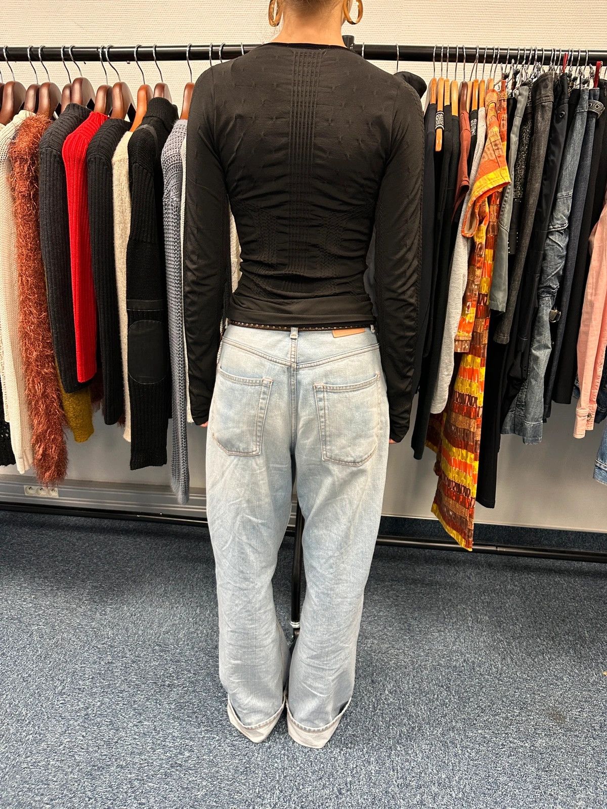 Marithe + Francois Girbaud Marithé + François Girbaud Stretch Fitted Black Longsleeves Size S / US 4 / IT 40 - 4 Thumbnail