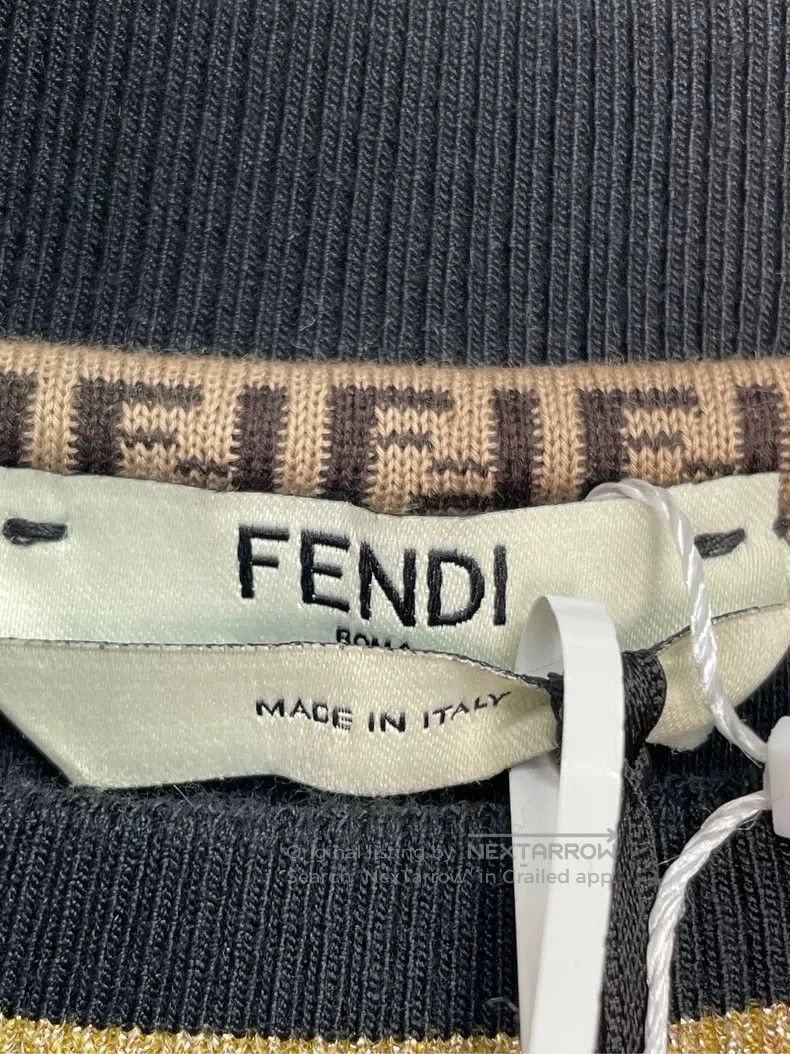 Fendi Fendi Logo Sweatshirt in Black Size L / US 10 / IT 46 - 2 Thumbnail
