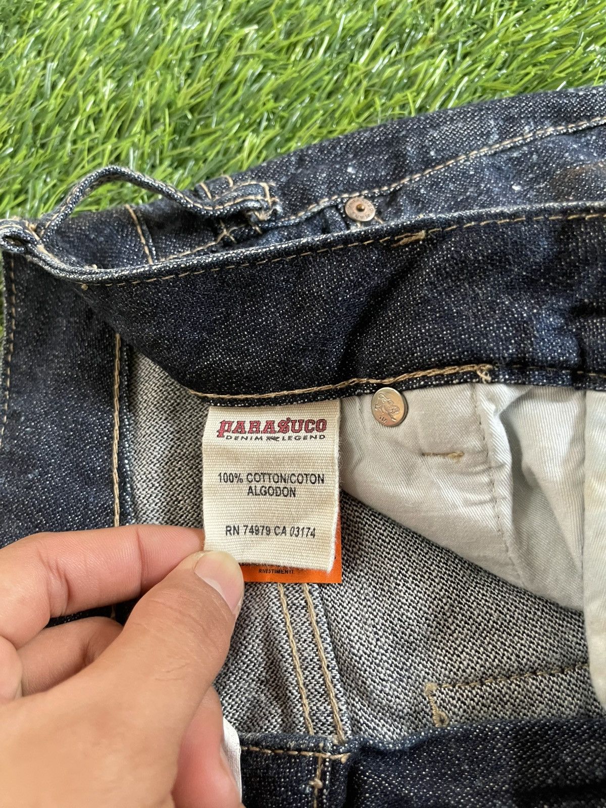 Parasuco Vintage🔥PARASUCO🔥Bootcut Rusty Blue Paint Denim Punk Size US 31 - 15 Thumbnail