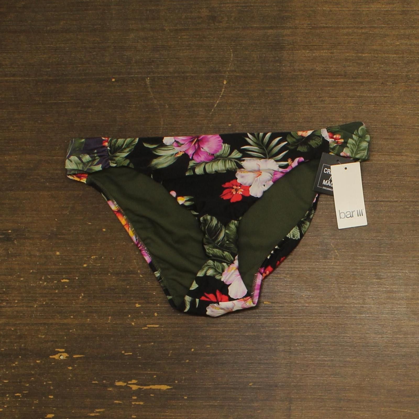 Bar III Nwt Bar Iii Side-tab Bikini Bottom Mbth25501 Multi Black M Size ONE SIZE - 1 Thumbnail