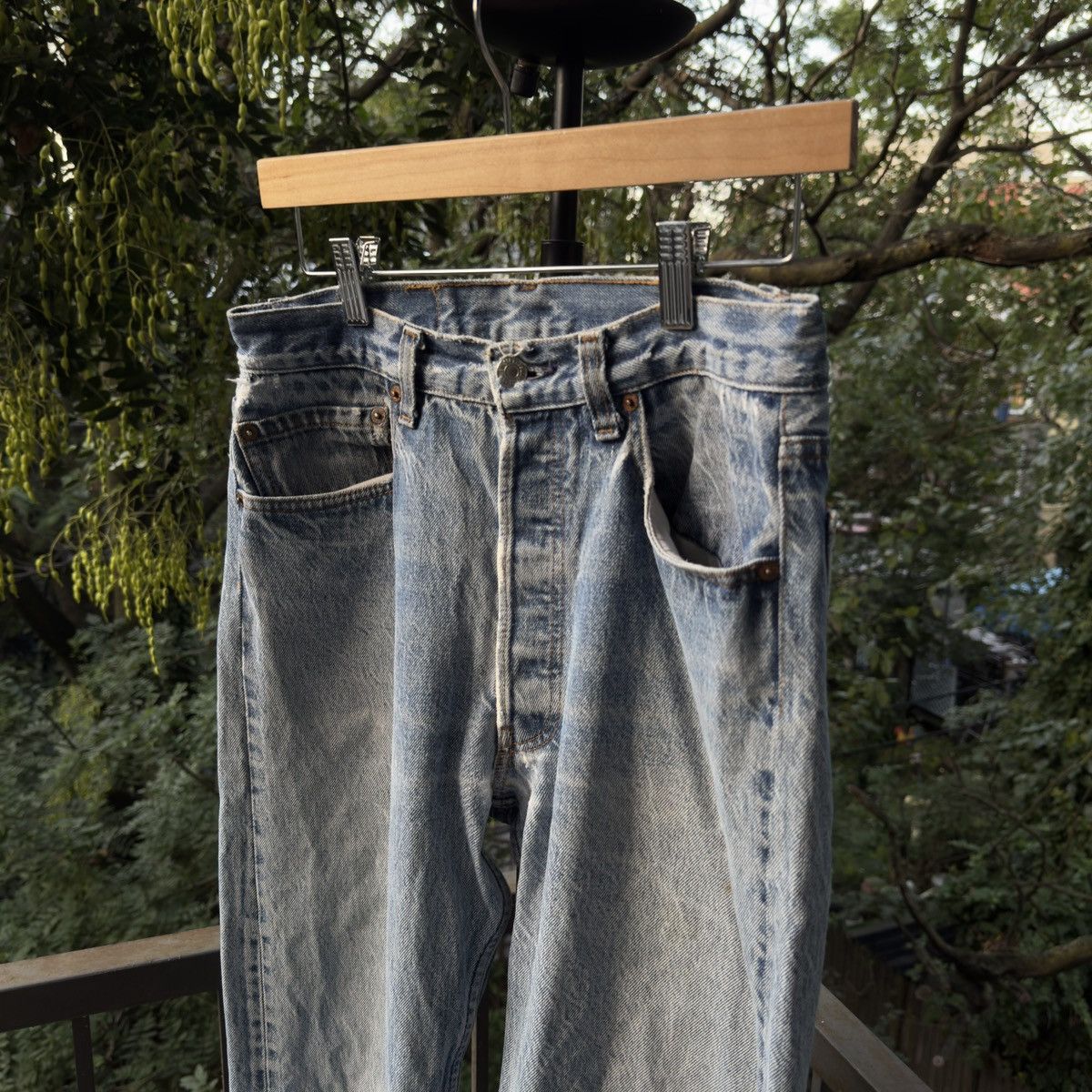 Levi's 90s Levi's 501 Thrashed Faded Distressed Jeans ERD Grunge Size US 29 - 3 Thumbnail