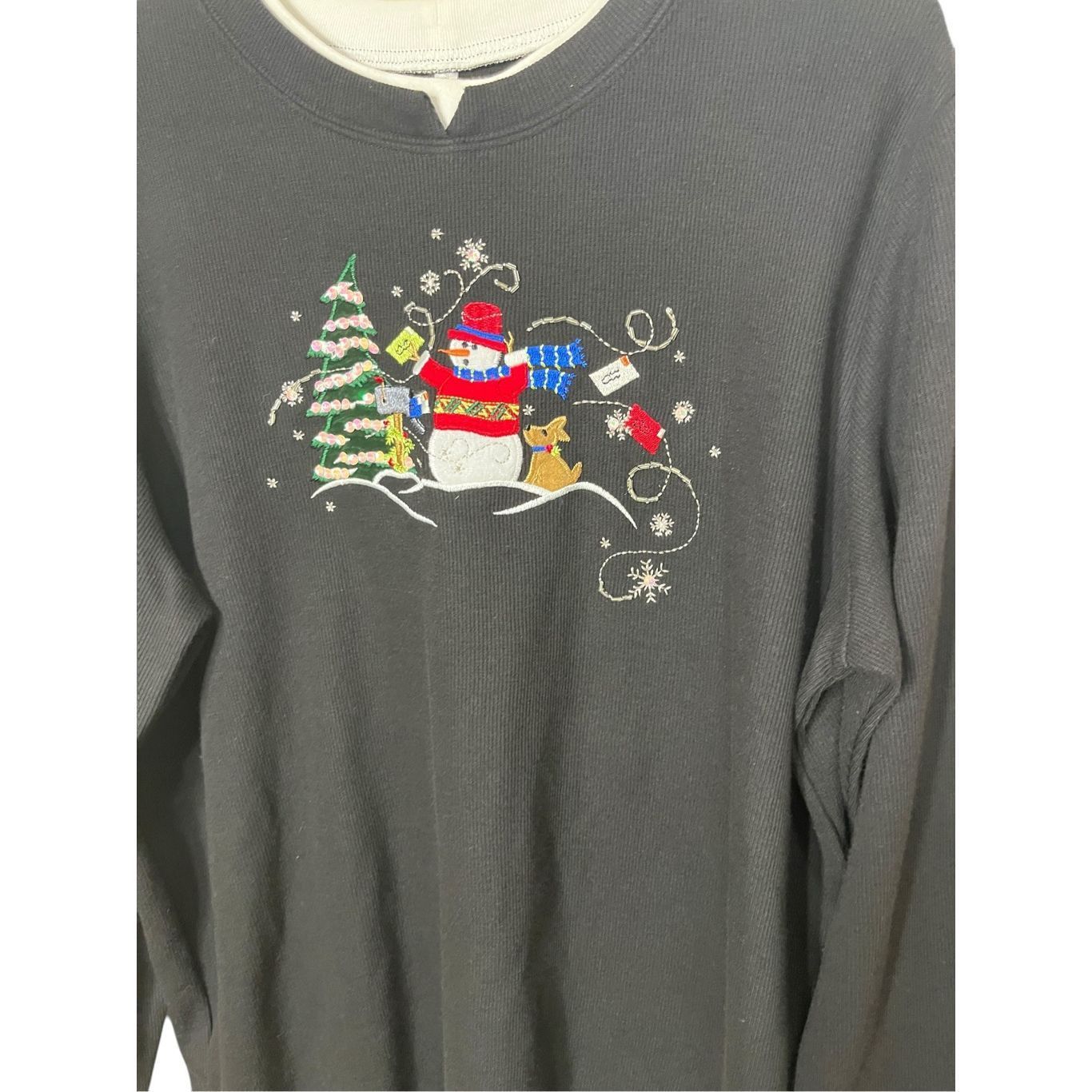 Other 90s Y2K Vintage White Stag Ladies Christmas Knit Pullover Sw Size XL / US 12-14 / IT 48-50 - 2 Thumbnail