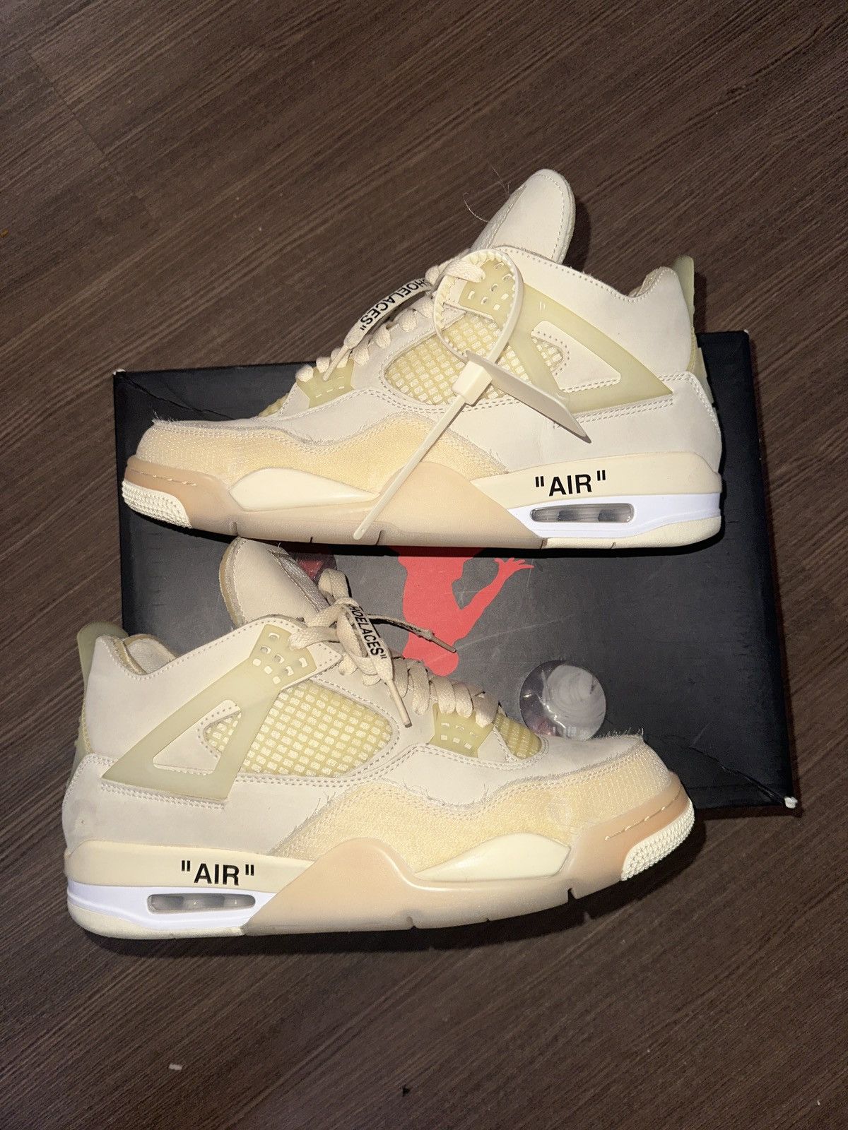 image of Nike x Off White Off-White Air Jordan 4 Sail 11.5W / 10M Shoes in Sail White, Men's