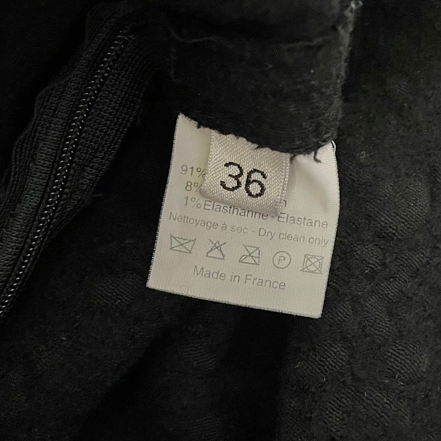 Lanvin Lanvin Runway Vintage Gray Wool Black Velvet Pencil Skirt Size 26" / US 2 / IT 38 - 5 Thumbnail