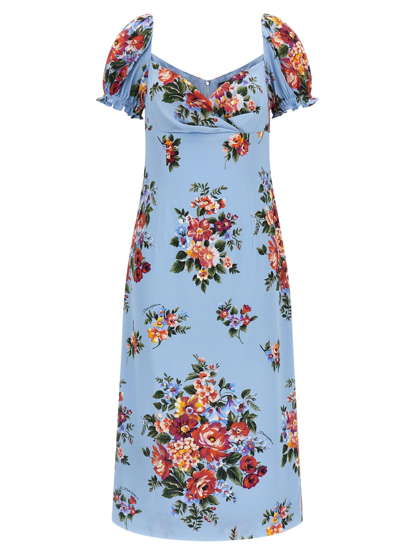 Dolce & Gabbana 'Mazzo di fiori' print dress Size L / US 10 / IT 46 - 1 Thumbnail