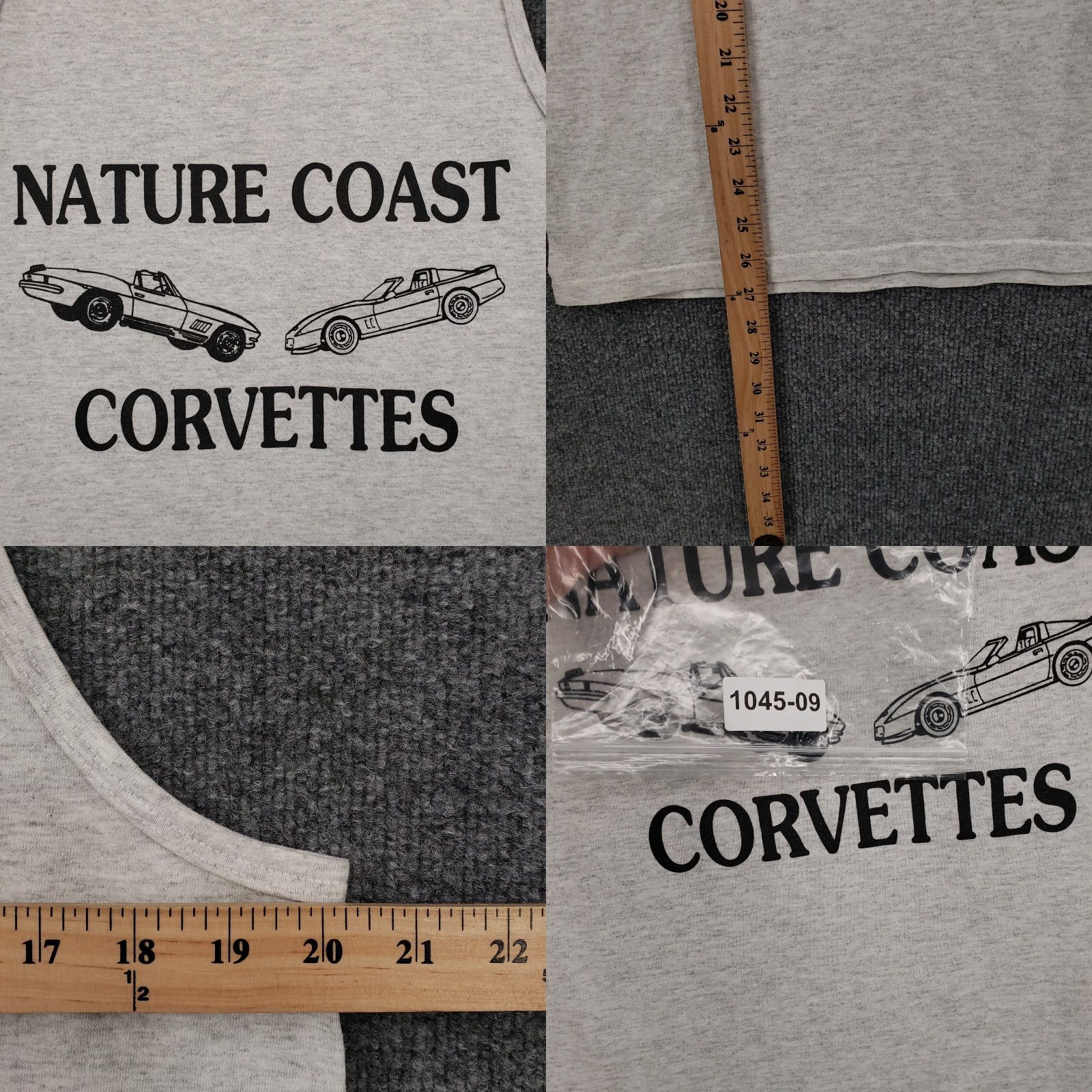 Anvil VINTAGE Corvette Tank Mens L Gray Preshrunk Cotton Sleeveless Nature Coast Size US L / EU 52-54 / 3 - 8 Thumbnail