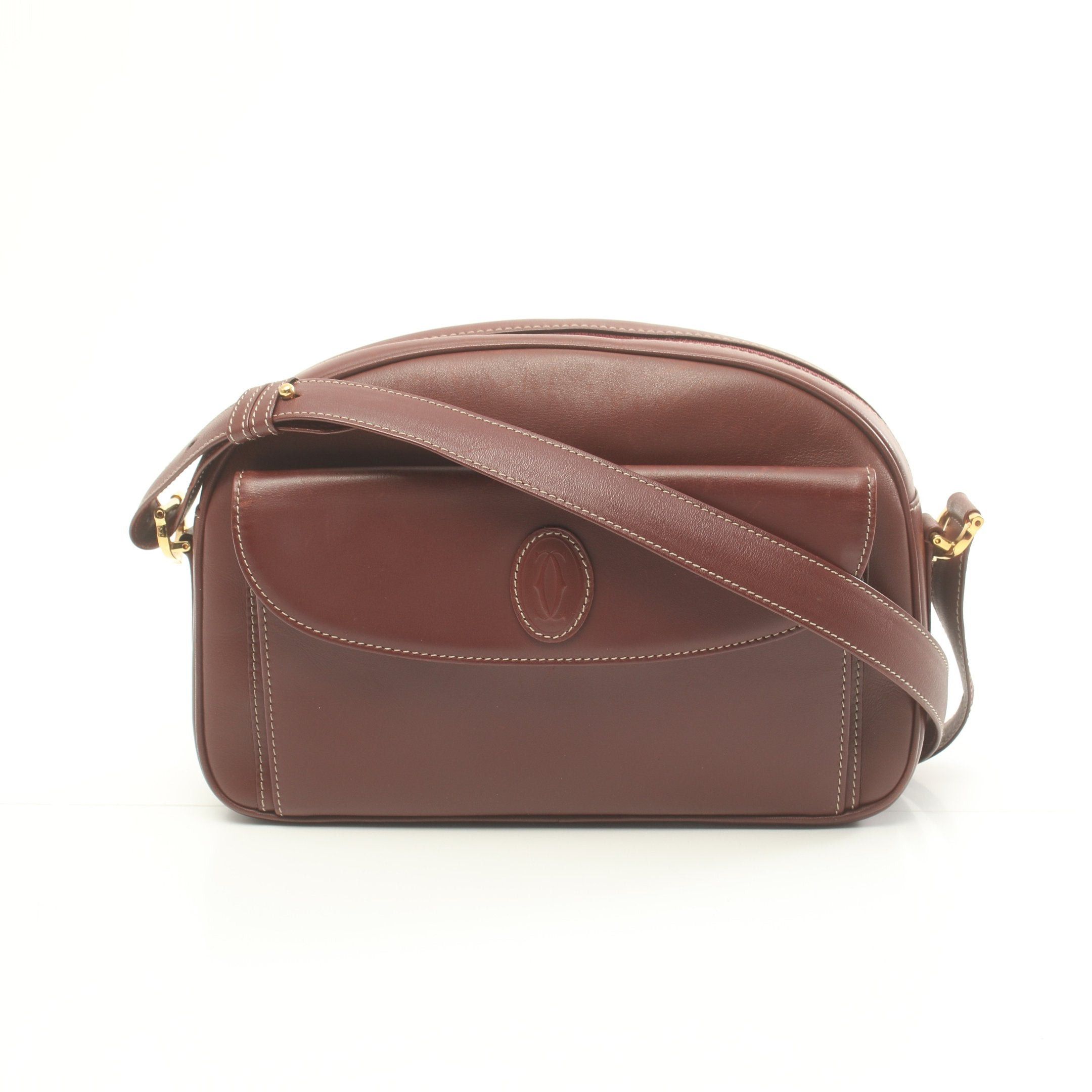 image of Cartier Mast Line Shoulder Bag Leather Bordeaux, Women's
