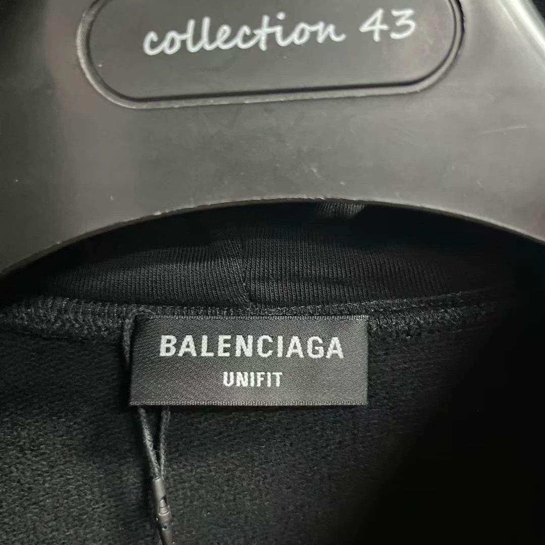 Balenciaga black logo print long sleeve hoodie Size US XXS / EU 40 - 3 Thumbnail