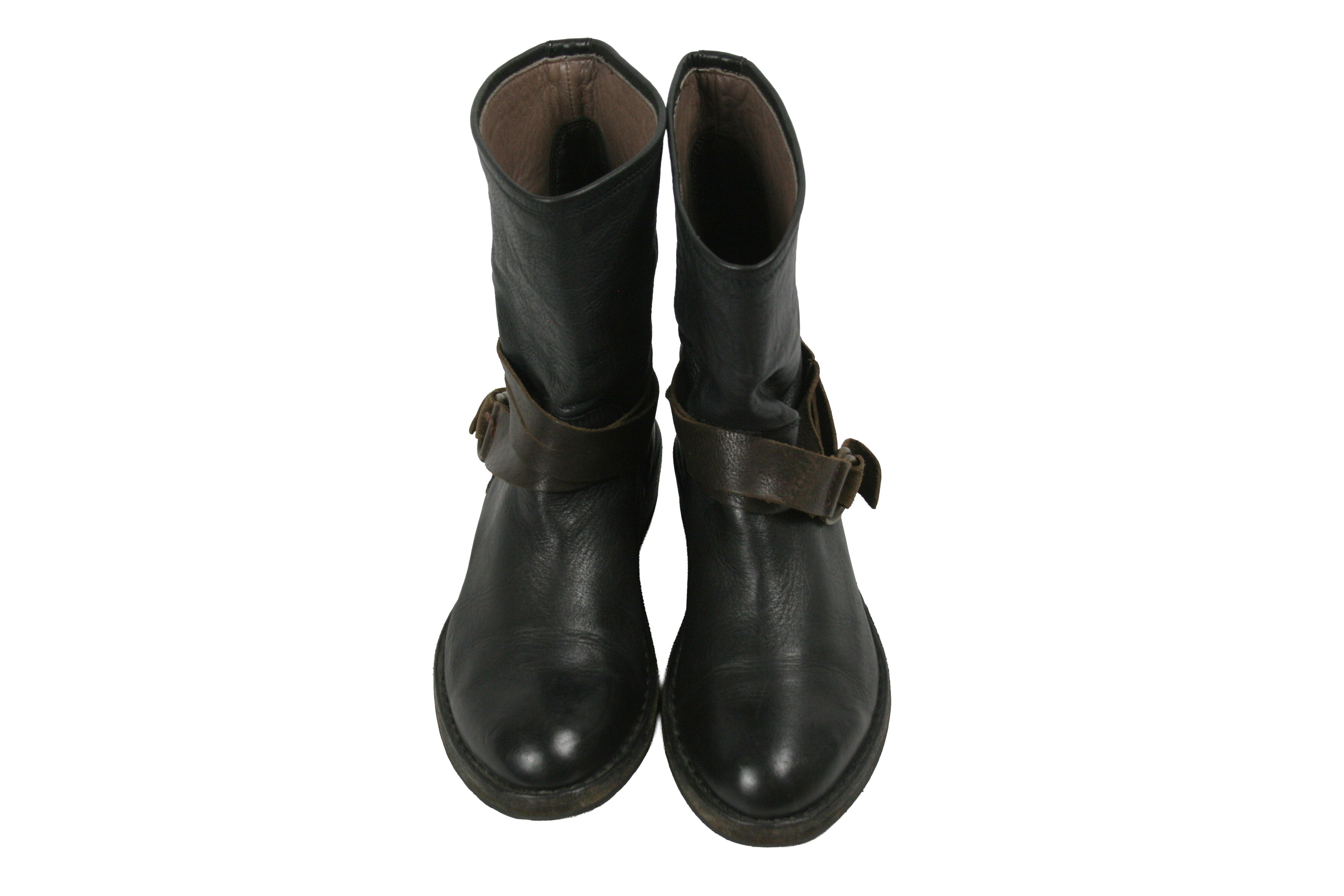 MoMA Avant Garde Biker Straps Leather Ankle Boots Size US 8 / IT 38 - 10 Thumbnail