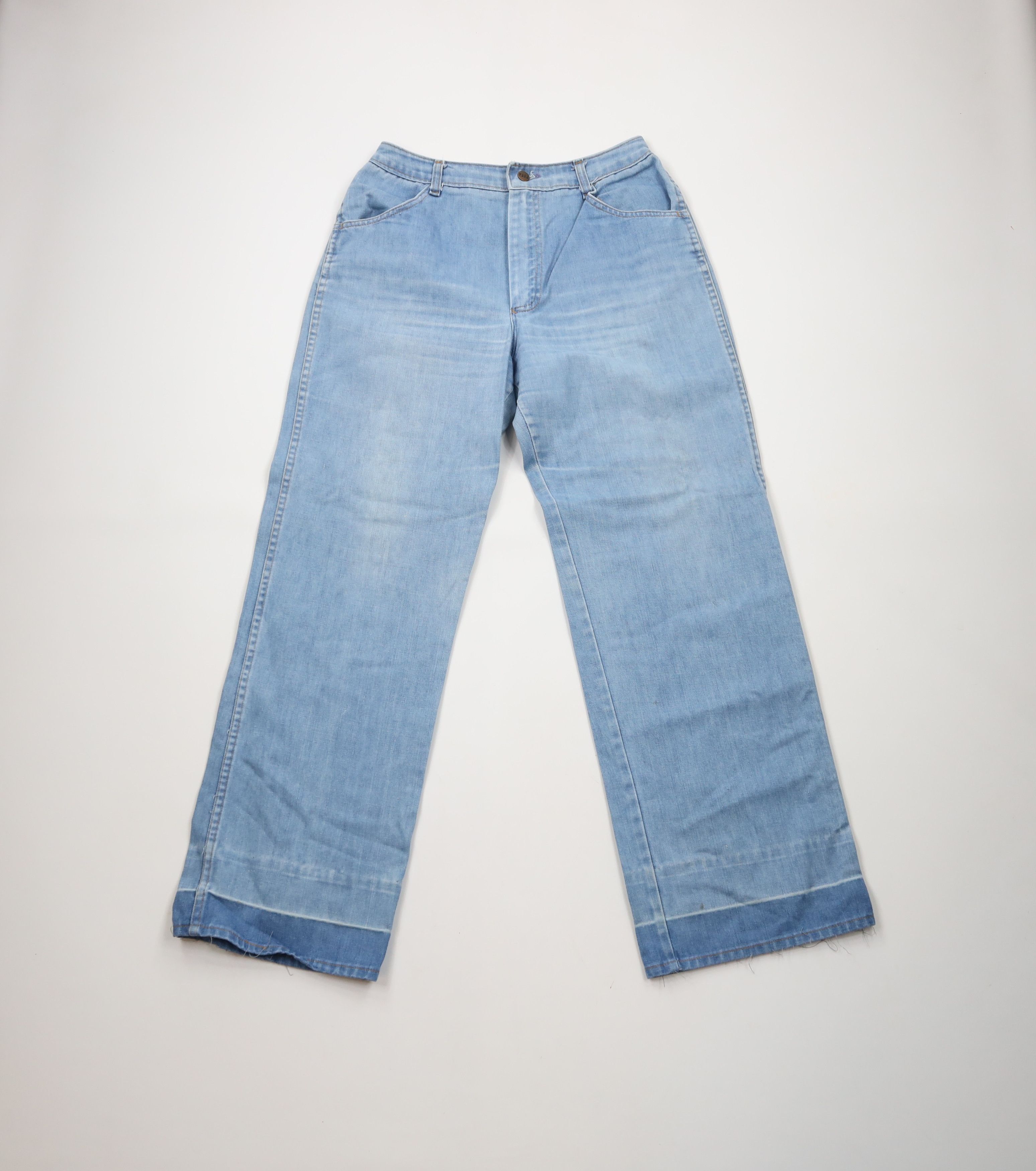 Vintage Vintage 70s Streetwear Wide Leg Bell Bottoms Denim Jeans USA Size 28" / US 6 / IT 42 - 1 Thumbnail