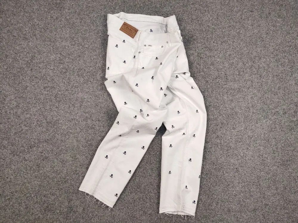Polo Ralph Lauren Polo Ralph Lauren white Monogram Jeans skull logo Denim Size US 36 / EU 52 - 8 Thumbnail