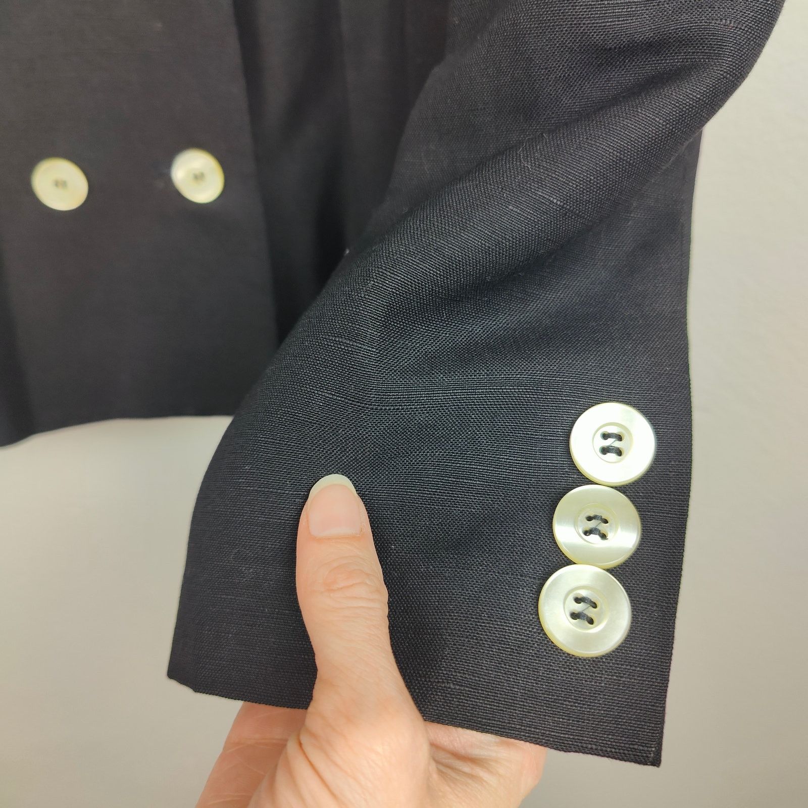 Other Vintage Giorgio Sant'Angelo Linen Blend Blazer Womens 8 Size M / US 6-8 / IT 42-44 - 3 Thumbnail