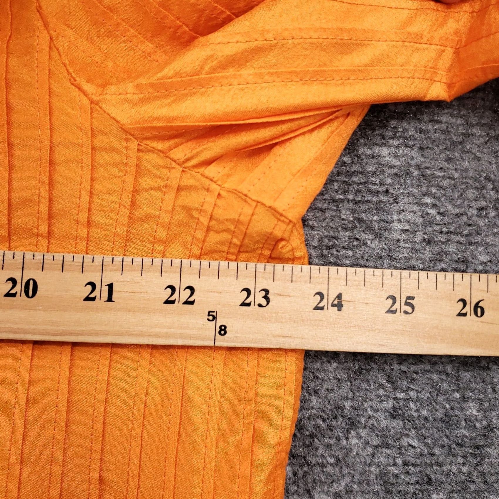 Vintage Chicos Jacket Womens XL Orange Button Up Pintuck Pleat Long Sleeve Casual Spin Size XL / US 12-14 / IT 48-50 - 5 Thumbnail